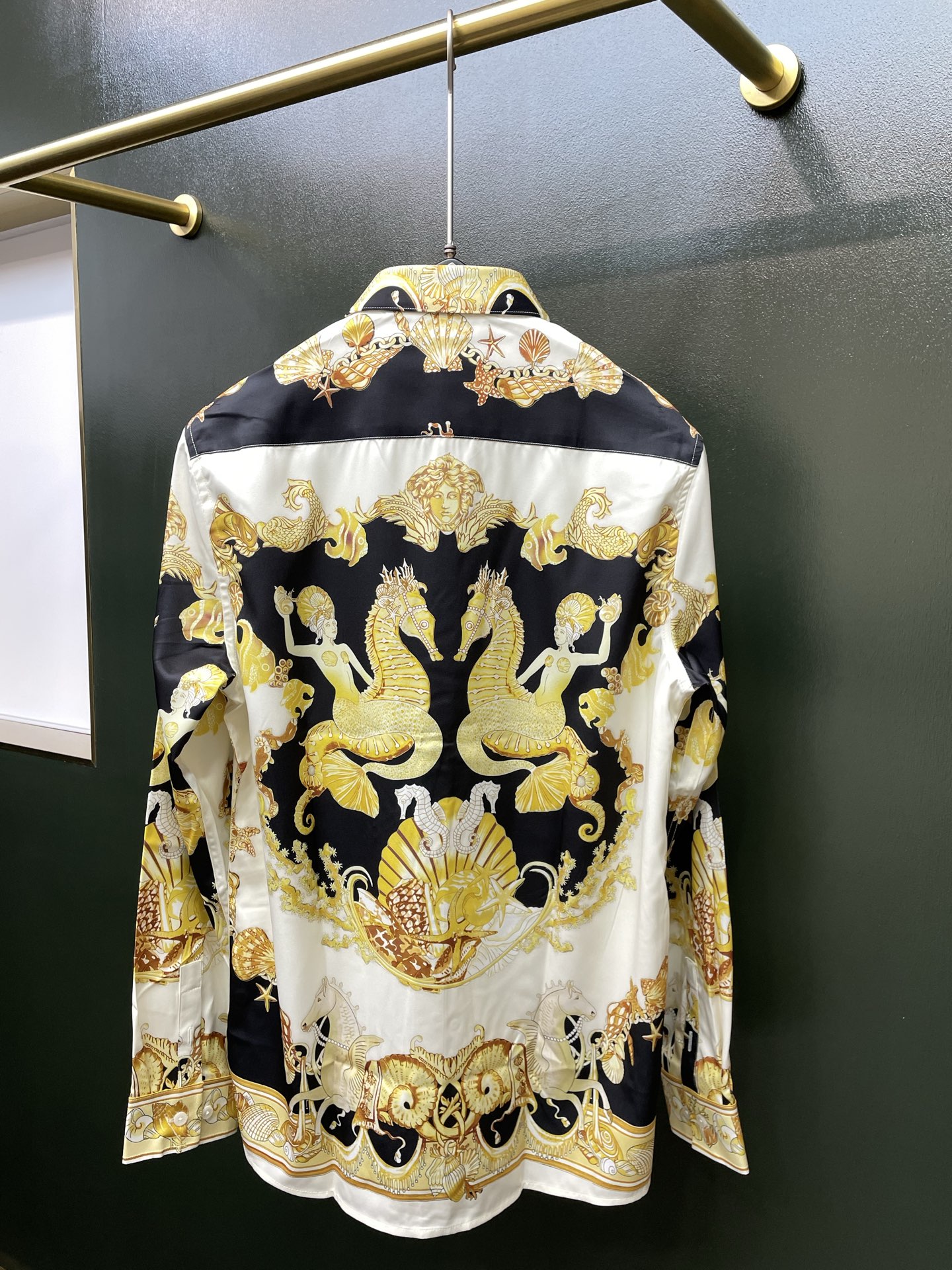 Cheap Versace Long-Sleeved Polo Shirts for Men in 221315, $65 USD- [IB221315] - Replica Versace Long-Sleeved Polo Shirts for Men