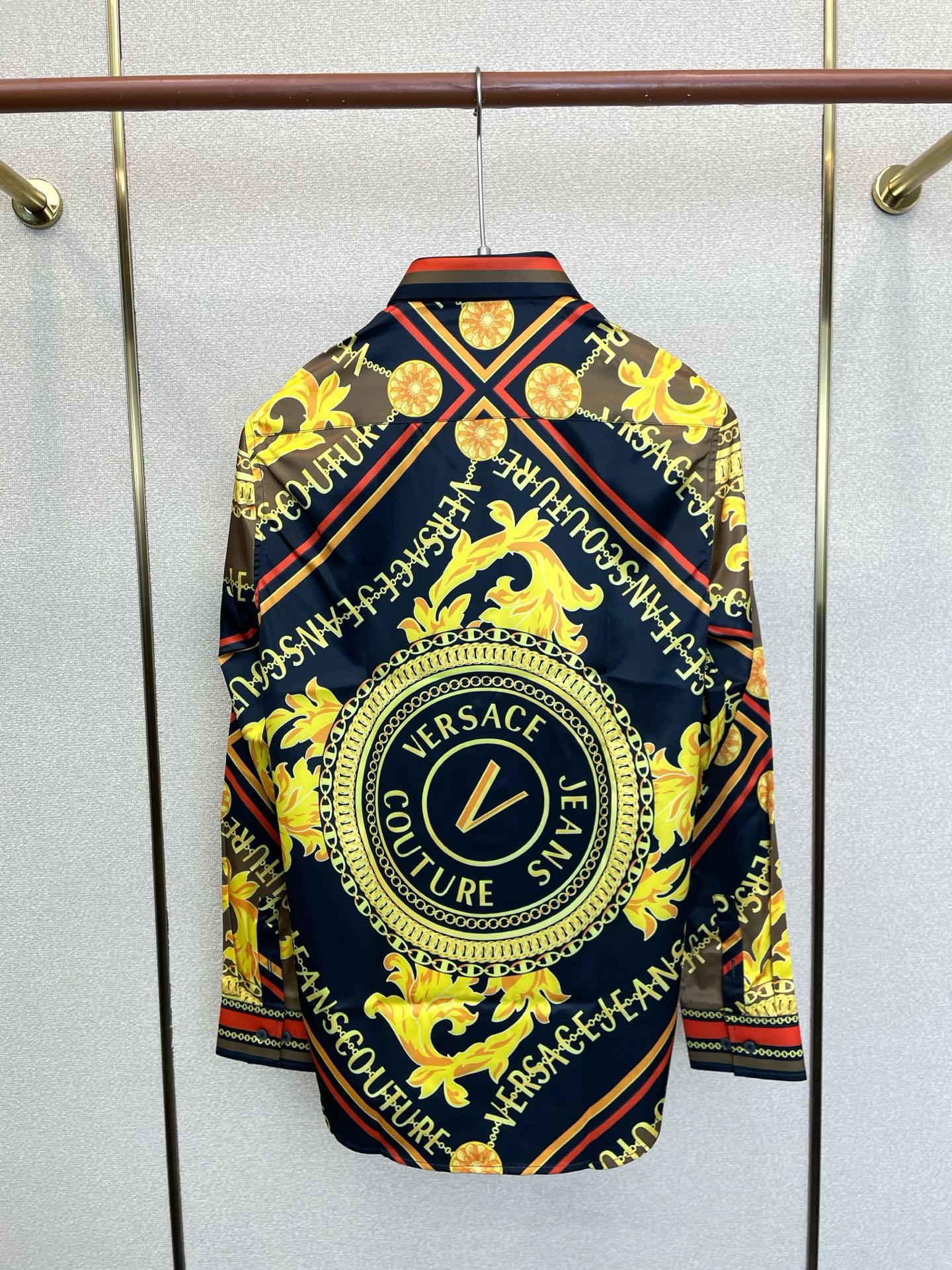 Cheap Versace Long-Sleeved Polo Shirts for Men in 221317, $65 USD- [IB221317] - Replica Versace Long-Sleeved Polo Shirts for Men