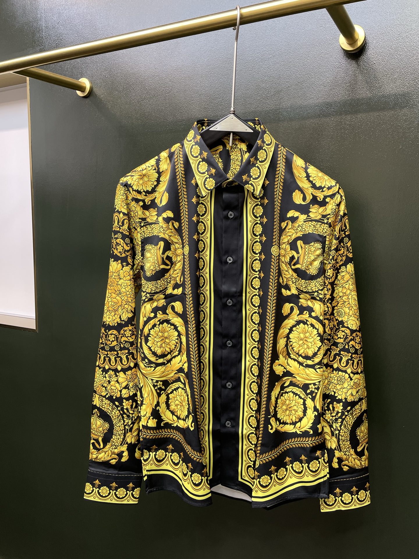 Cheap Versace Long-Sleeved Polo Shirts for Men in 221318, $65 USD- [IB221318] - Replica Versace Long-Sleeved Polo Shirts for Men