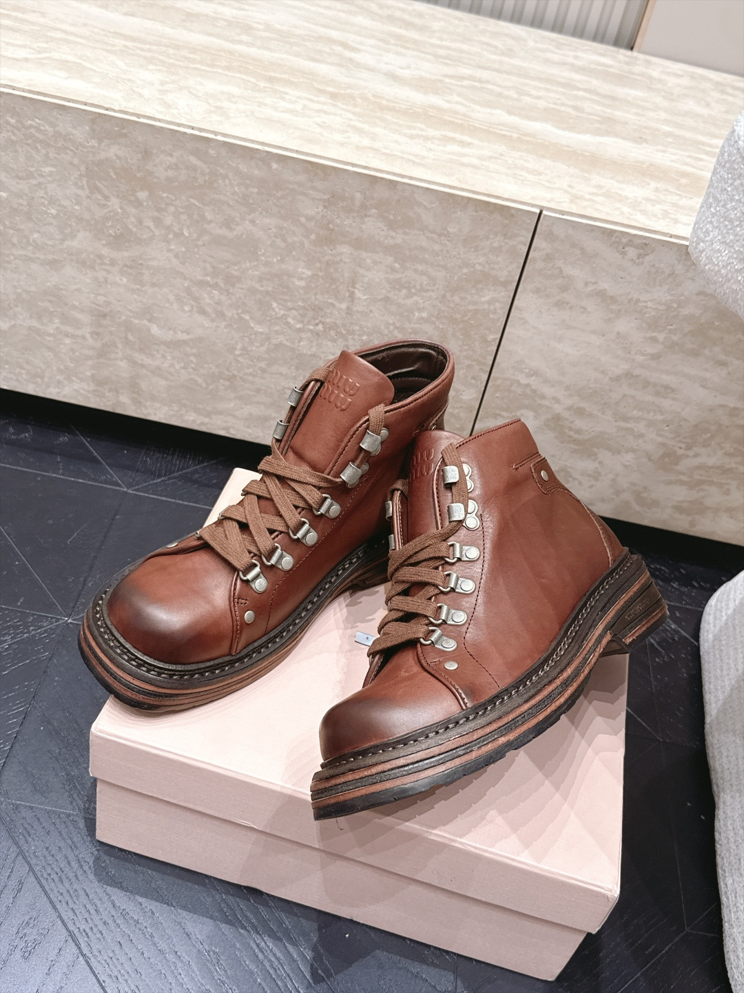 Cheap MiuMiu Boots For Women in 221594, $125 USD- [IB221594] - Replica MiuMiu Boots For Women