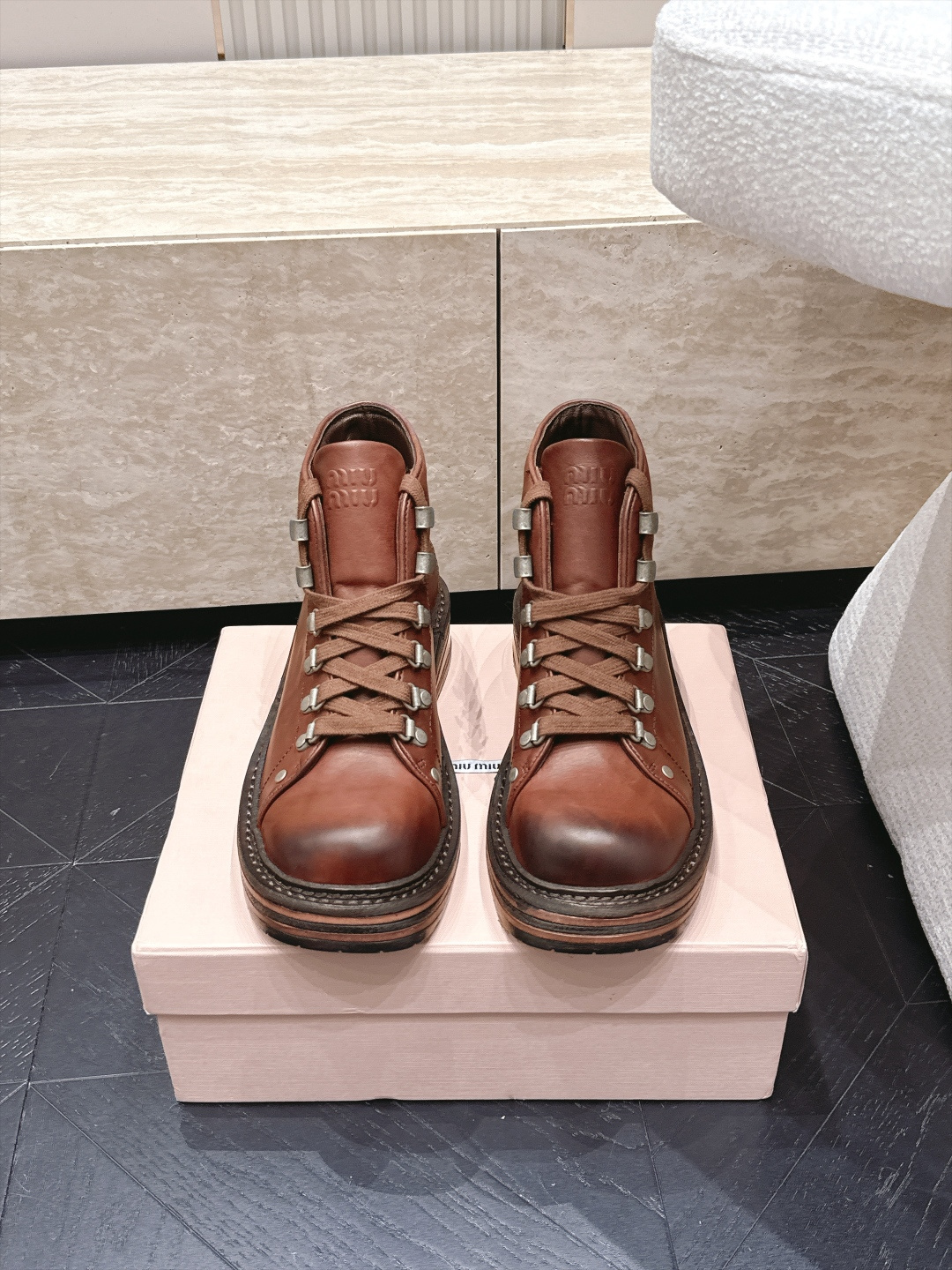Cheap MiuMiu Boots For Women in 221594, $125 USD- [IB221594] - Replica MiuMiu Boots For Women