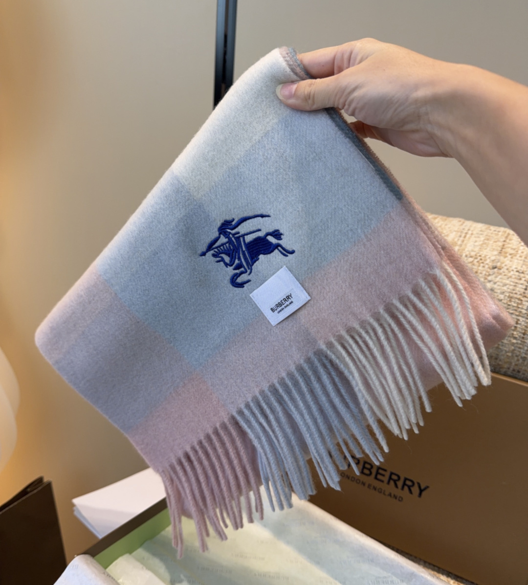 Cheap Burberry Cashmere Scarf in 222160, $55 USD- [IB222160] - Replica Burberry Cashmere Scarf