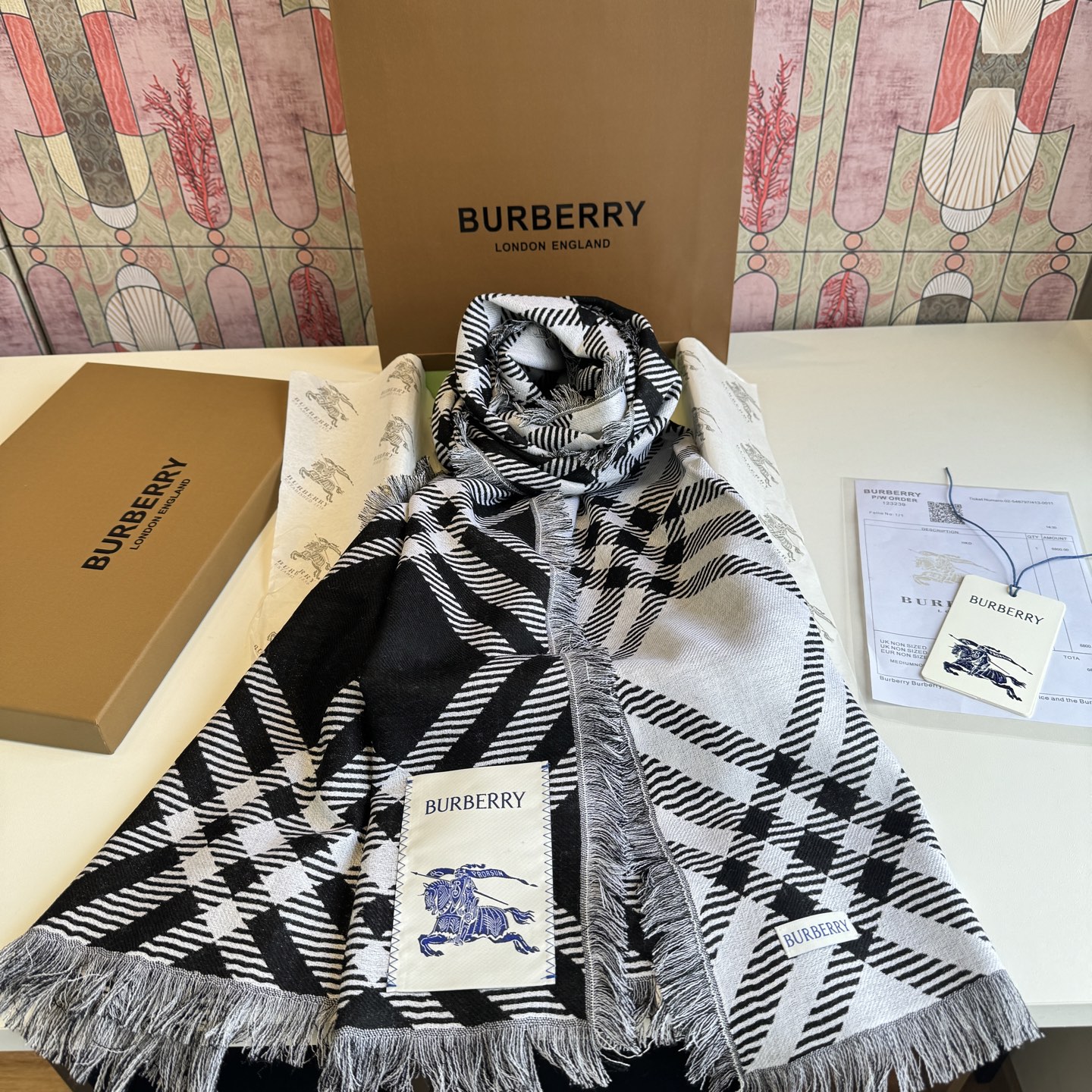 Cheap Burberry Cashmere Scarf in 222173, $55 USD- [IB222173] - Replica Burberry Cashmere Scarf