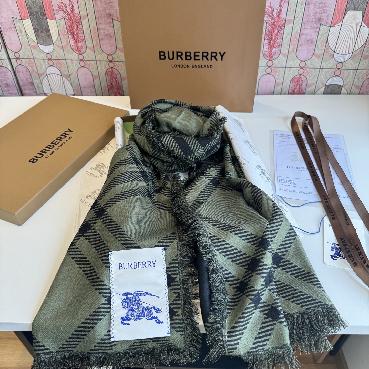 Cheap Burberry Cashmere Scarf in 222177, $55 USD- [IB222177] - Replica Burberry Cashmere Scarf
