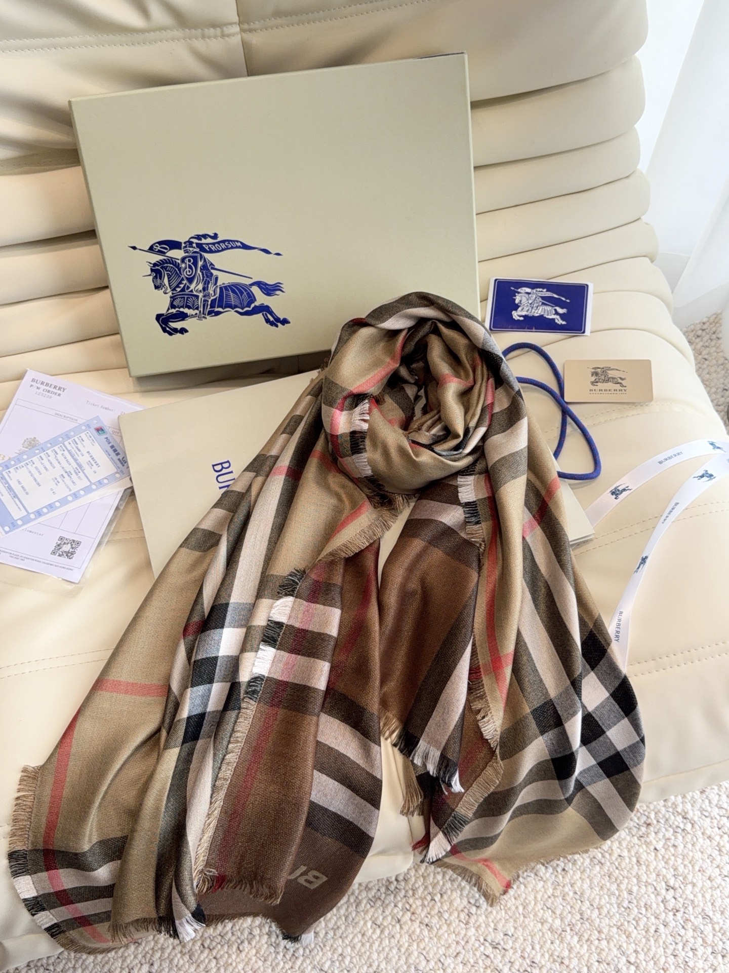 Cheap Burberry Cashmere Scarf in 222215, $55 USD- [IB222215] - Replica Burberry Cashmere Scarf