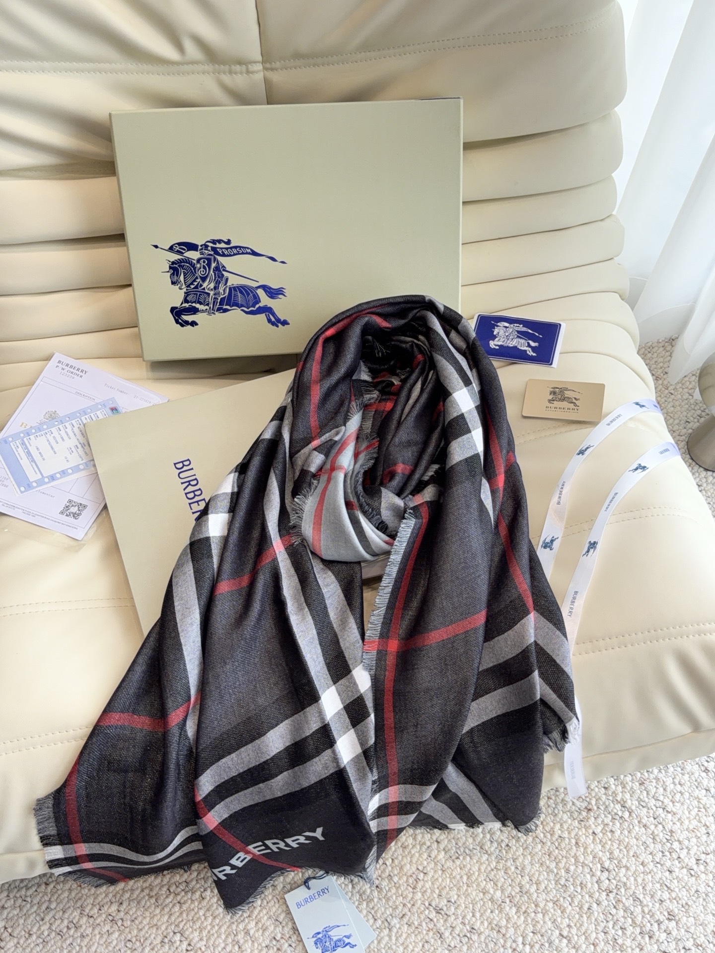 Cheap Burberry Cashmere Scarf in 222216, $55 USD- [IB222216] - Replica Burberry Cashmere Scarf