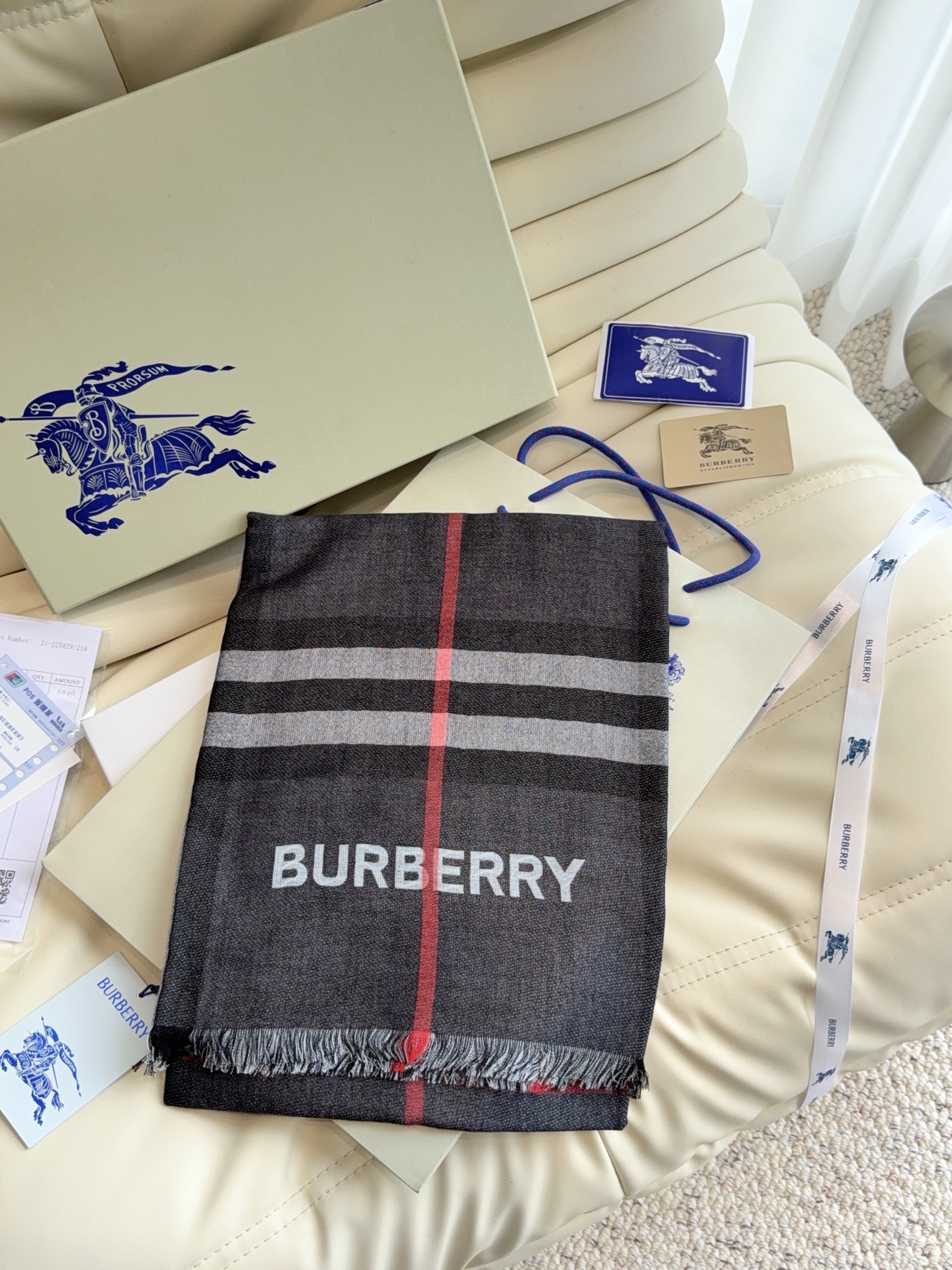 Cheap Burberry Cashmere Scarf in 222216, $55 USD- [IB222216] - Replica Burberry Cashmere Scarf