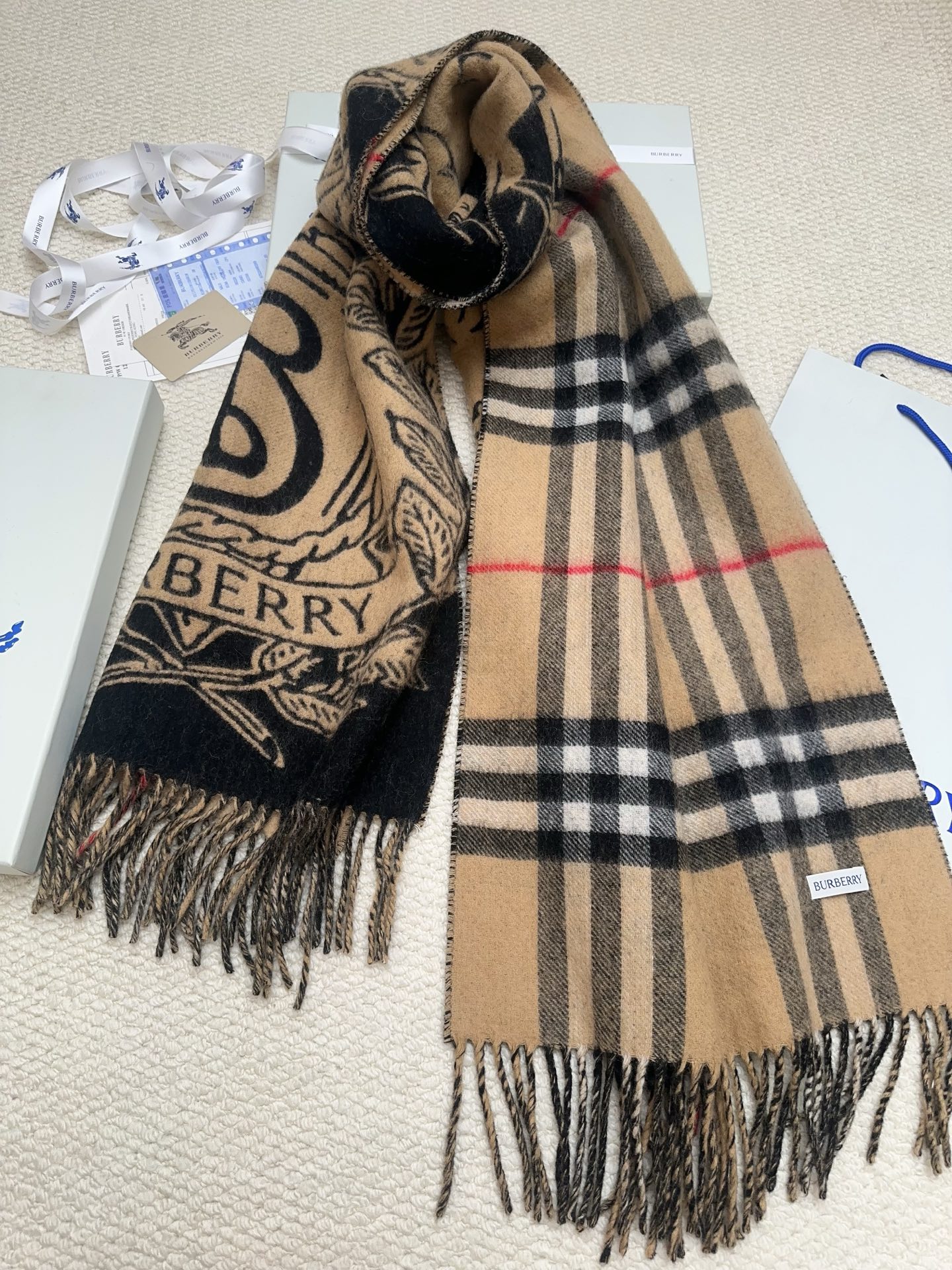 Cheap Burberry Cashmere Scarf in 222222, $55 USD- [IB222222] - Replica Burberry Cashmere Scarf