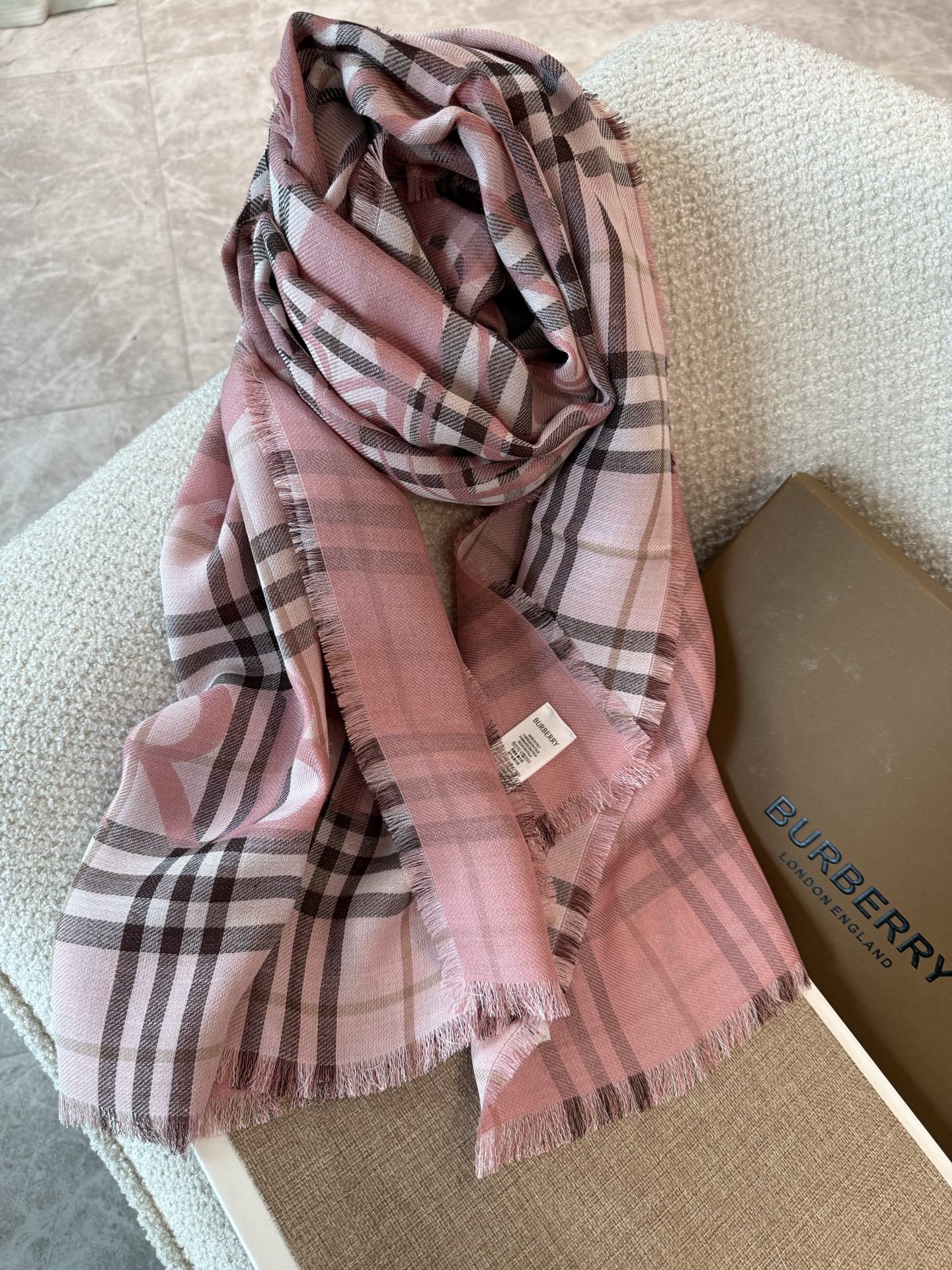 Cheap Burberry Cashmere Scarf in 222243, $55 USD- [IB222243] - Replica Burberry Cashmere Scarf