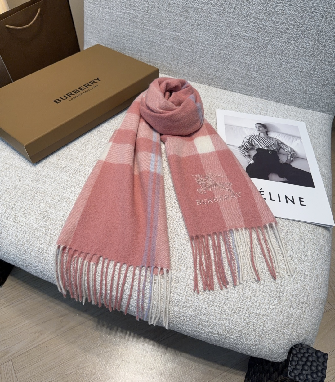Cheap Burberry Cashmere Scarf in 222244, $55 USD- [IB222244] - Replica Burberry Cashmere Scarf