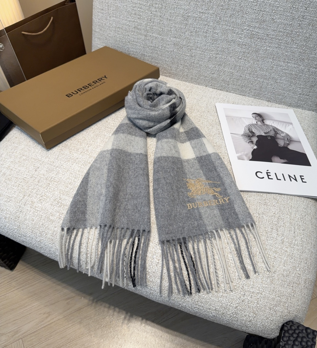 Cheap Burberry Cashmere Scarf in 222245, $55 USD- [IB222245] - Replica Burberry Cashmere Scarf