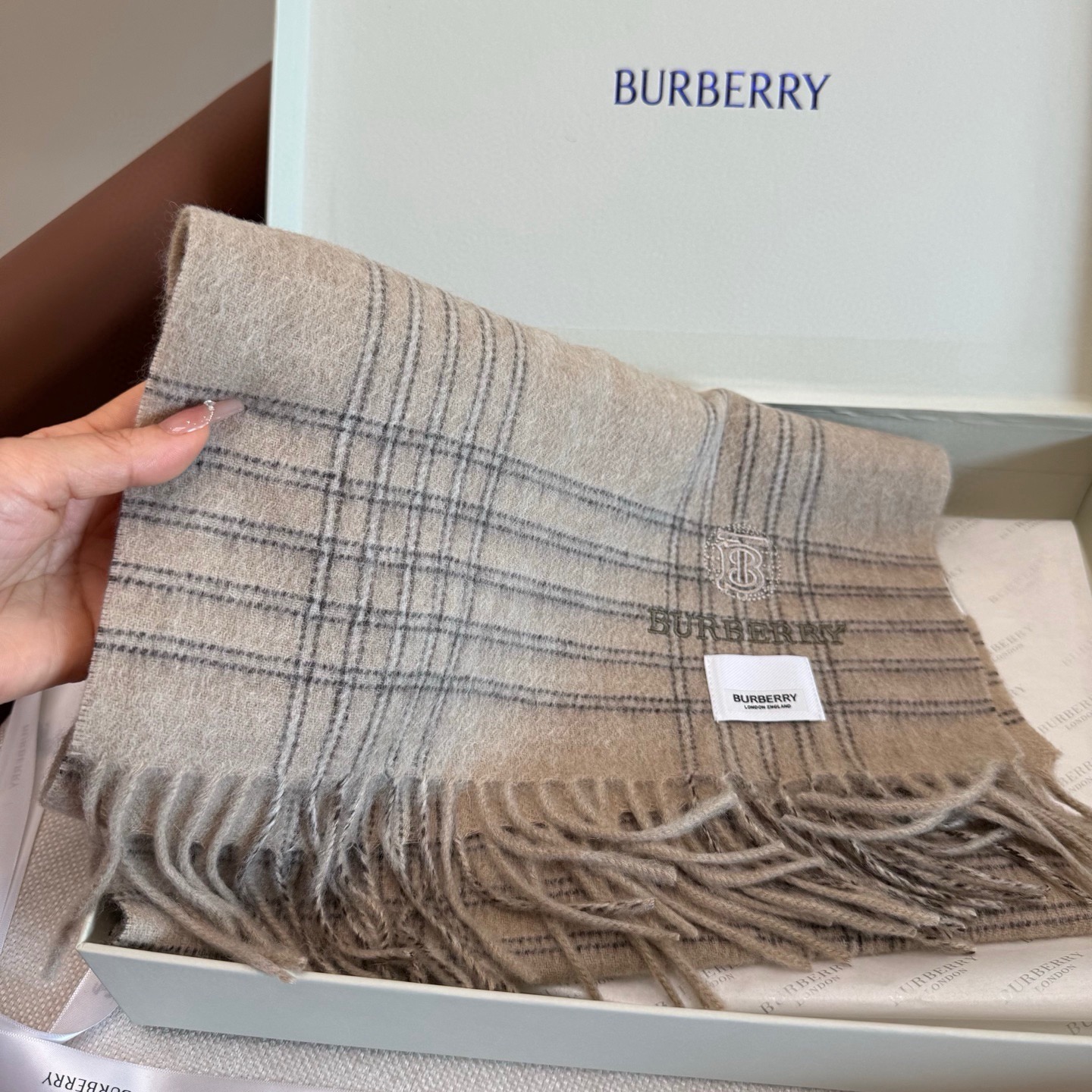 Cheap Burberry Cashmere Scarf in 222270, $55 USD- [IB222270] - Replica Burberry Cashmere Scarf