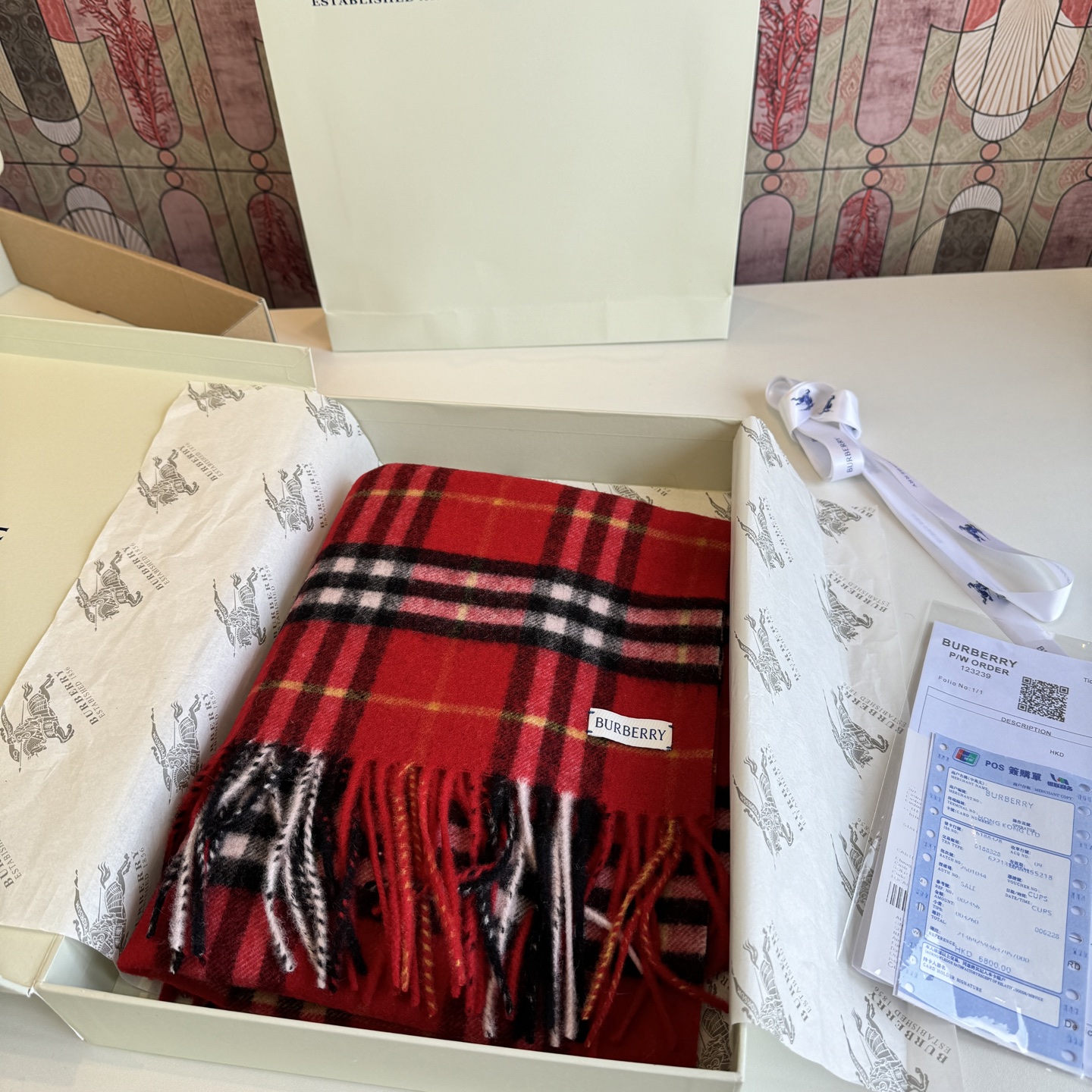 Cheap Burberry Cashmere Scarf in 222272, $55 USD- [IB222272] - Replica Burberry Cashmere Scarf