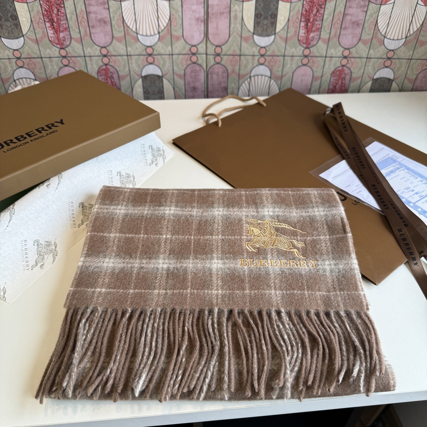Cheap Burberry Cashmere Scarf in 222285, $55 USD- [IB222285] - Replica Burberry Cashmere Scarf