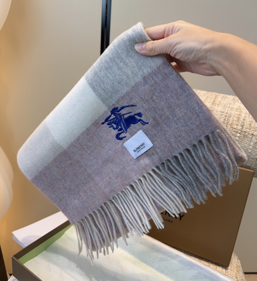 Cheap Burberry Cashmere Scarf in 222305, $55 USD- [IB222305] - Replica Burberry Cashmere Scarf