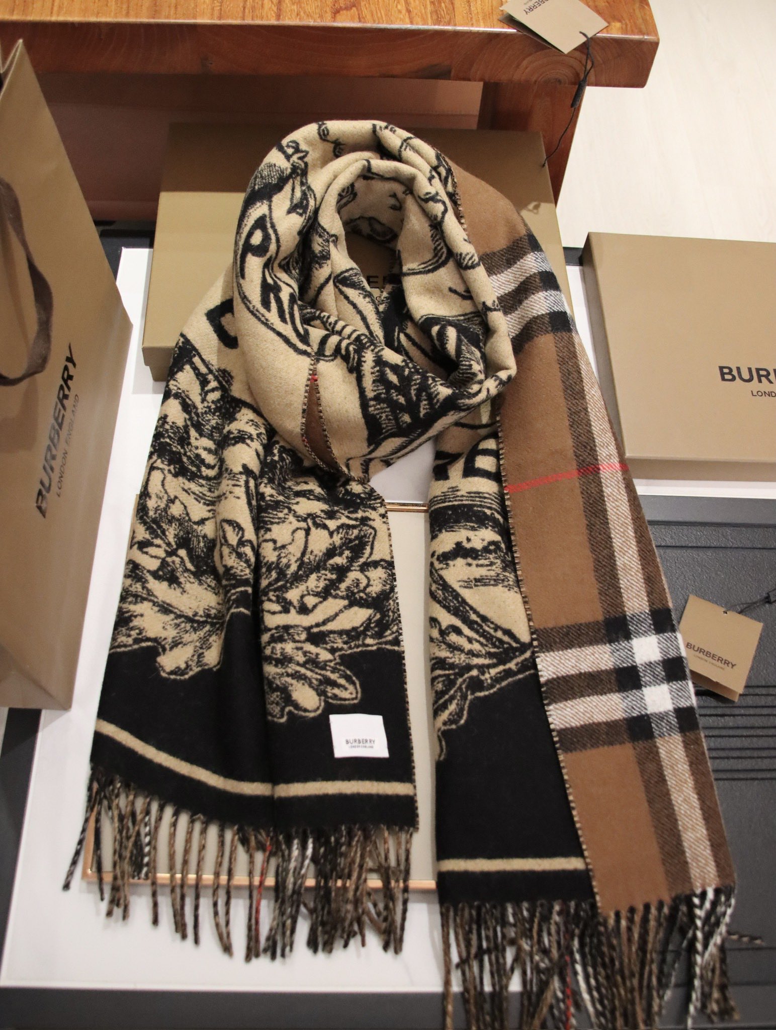 Cheap Burberry Cashmere Scarf in 222307, $55 USD- [IB222307] - Replica Burberry Cashmere Scarf