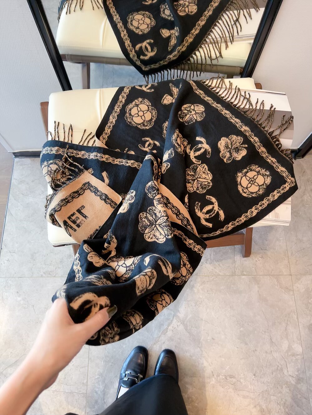 Cheap Chanel Scarf in 222341, $55 USD- [IB222341] - Replica Chanel Scarf