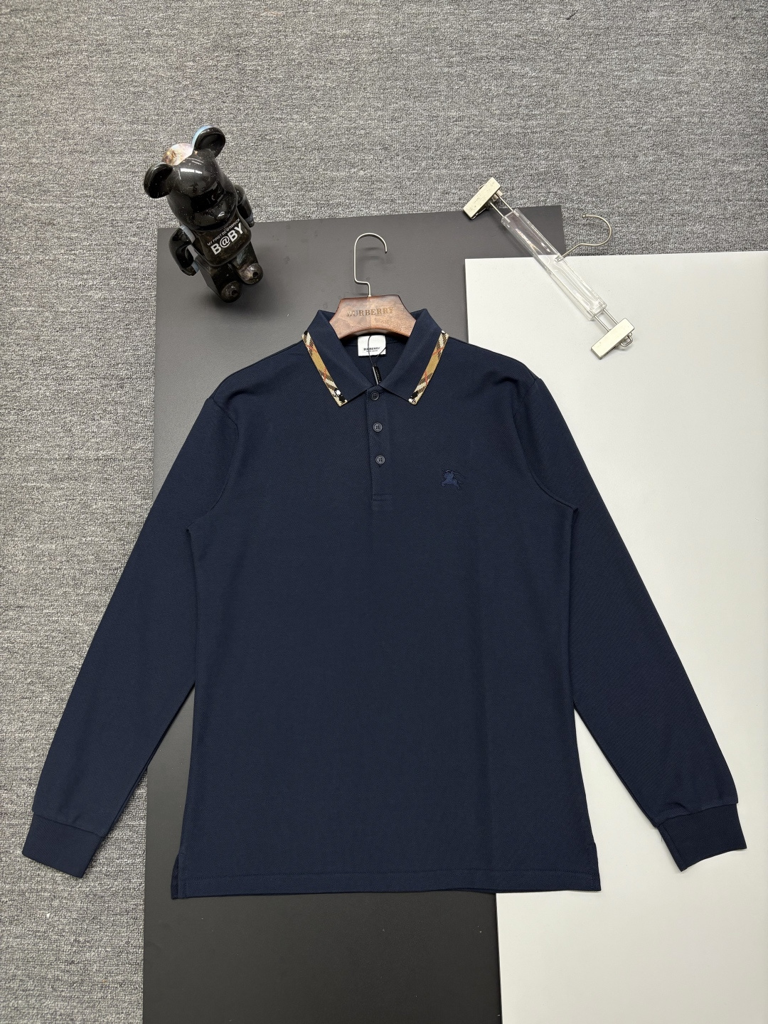 Cheap Burberry Long-Sleeved Polo Shirts for Men in 222722, $40 USD- [IB222722] - Replica Burberry Long-Sleeved Polo Shirts for Men
