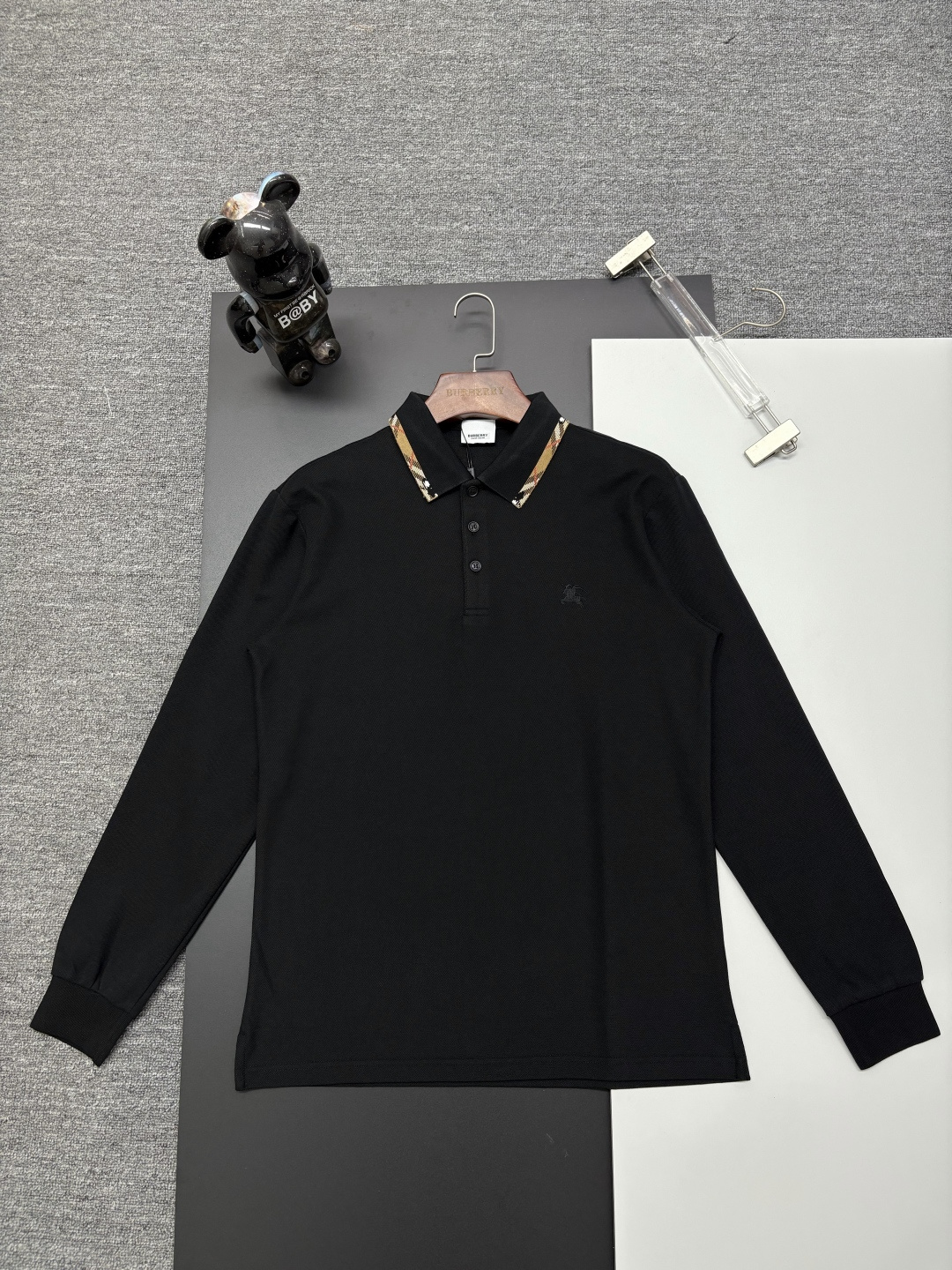 Cheap Burberry Long-Sleeved Polo Shirts for Men in 222724, $40 USD- [IB222724] - Replica Burberry Long-Sleeved Polo Shirts for Men