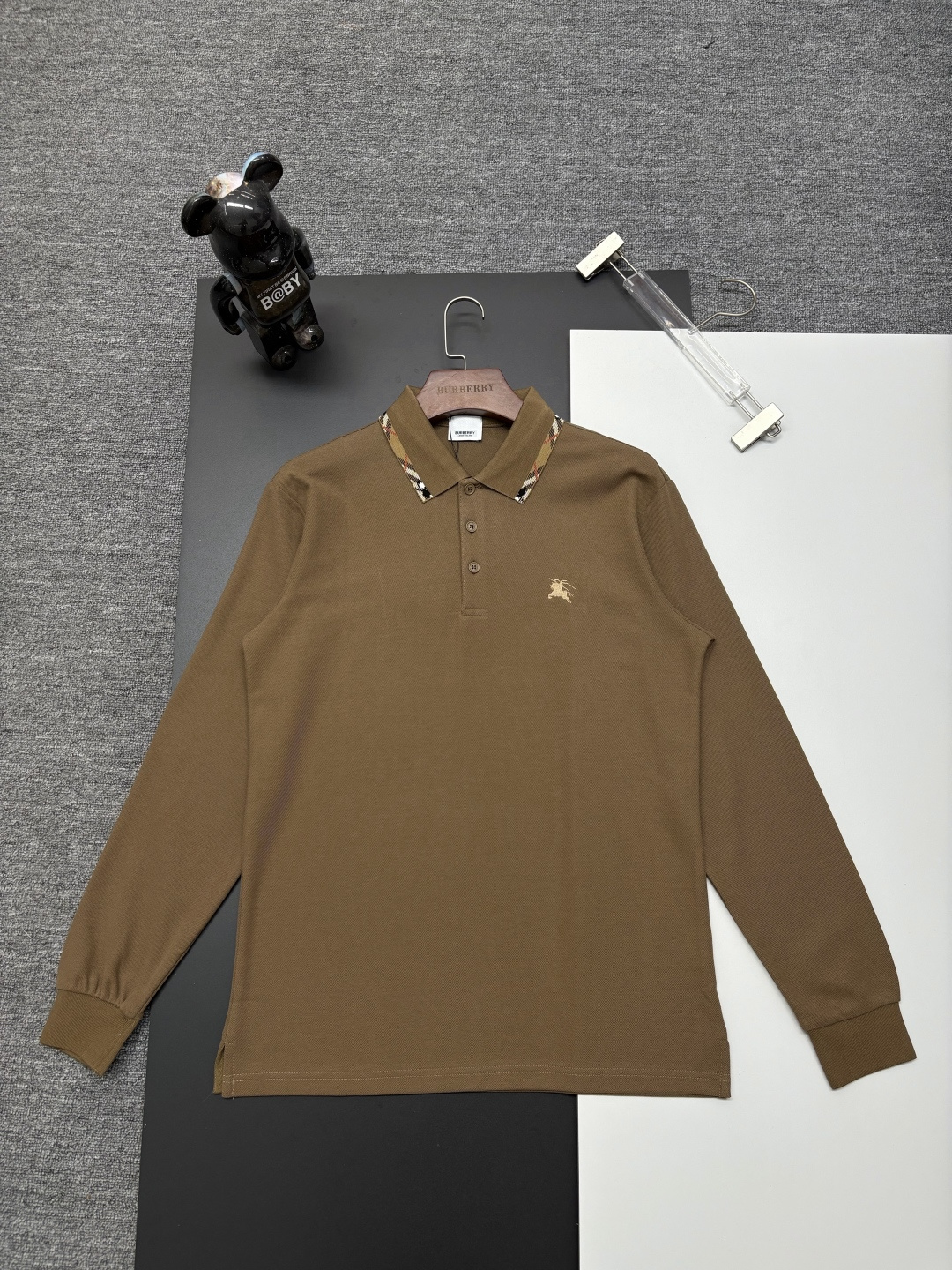 Cheap Burberry Long-Sleeved Polo Shirts for Men in 222726, $40 USD- [IB222726] - Replica Burberry Long-Sleeved Polo Shirts for Men