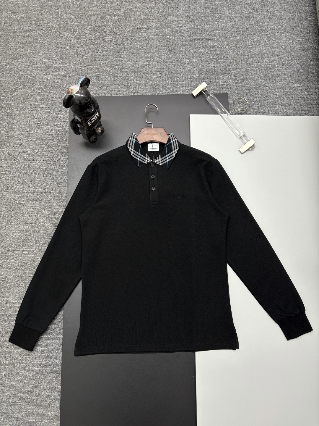 Cheap Burberry Long-Sleeved Polo Shirts for Men in 222733, $40 USD- [IB222733] - Replica Burberry Long-Sleeved Polo Shirts for Men