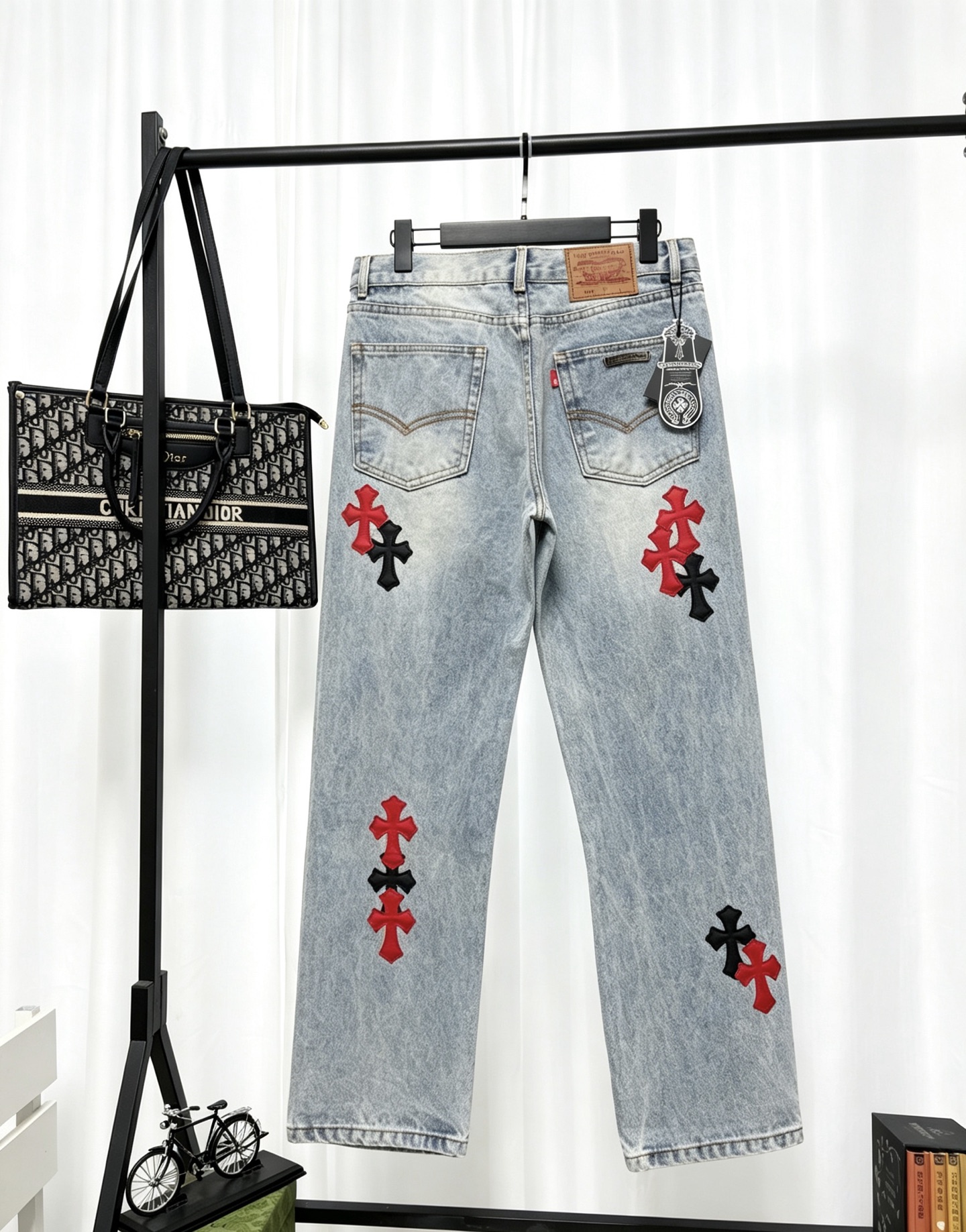 Cheap Chrome Hearts Jeans in 222800, $60 USD- [IB222800] - Replica Chrome Hearts Jeans