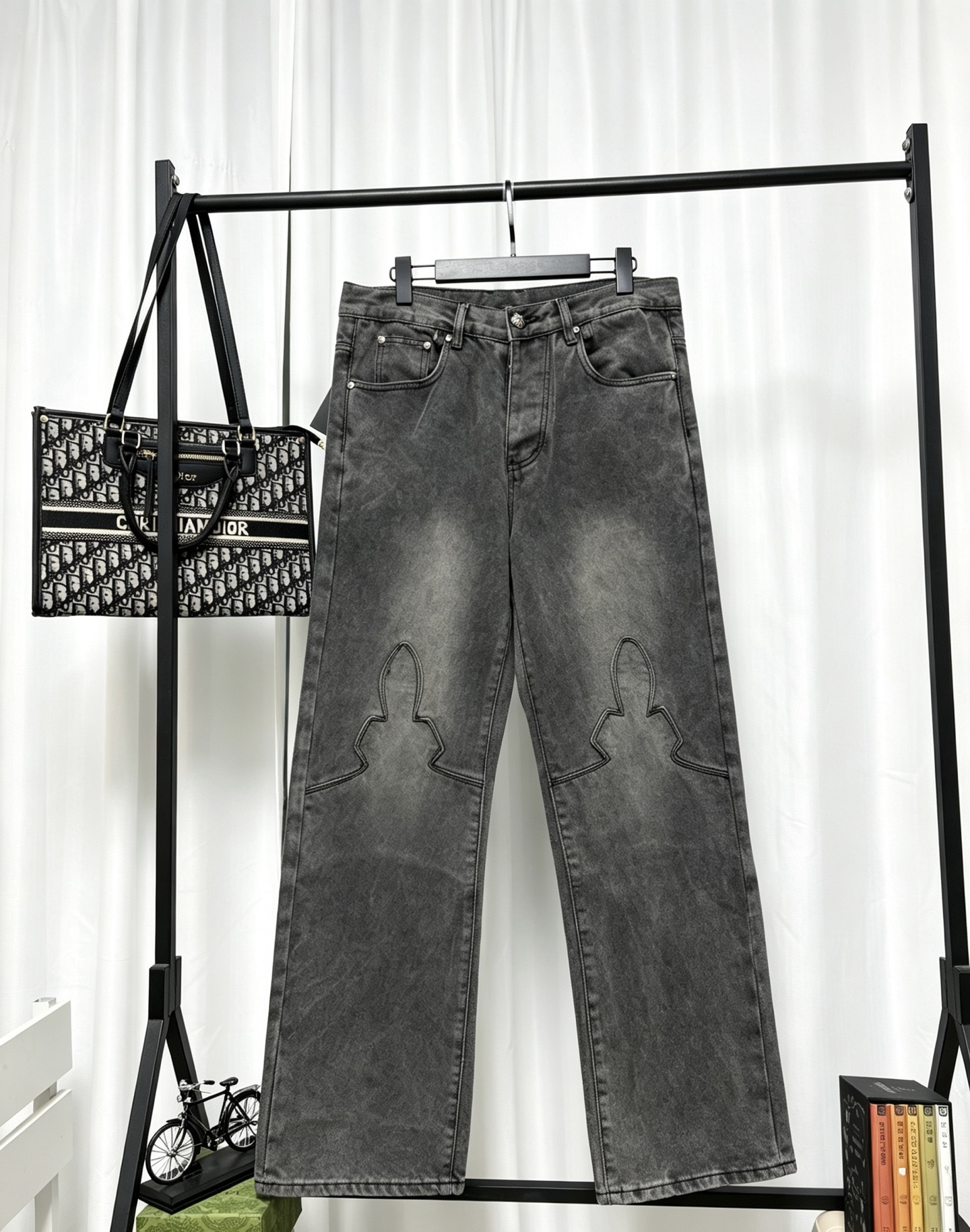 Cheap Chrome Hearts Jeans in 222801, $60 USD- [IB222801] - Replica Chrome Hearts Jeans