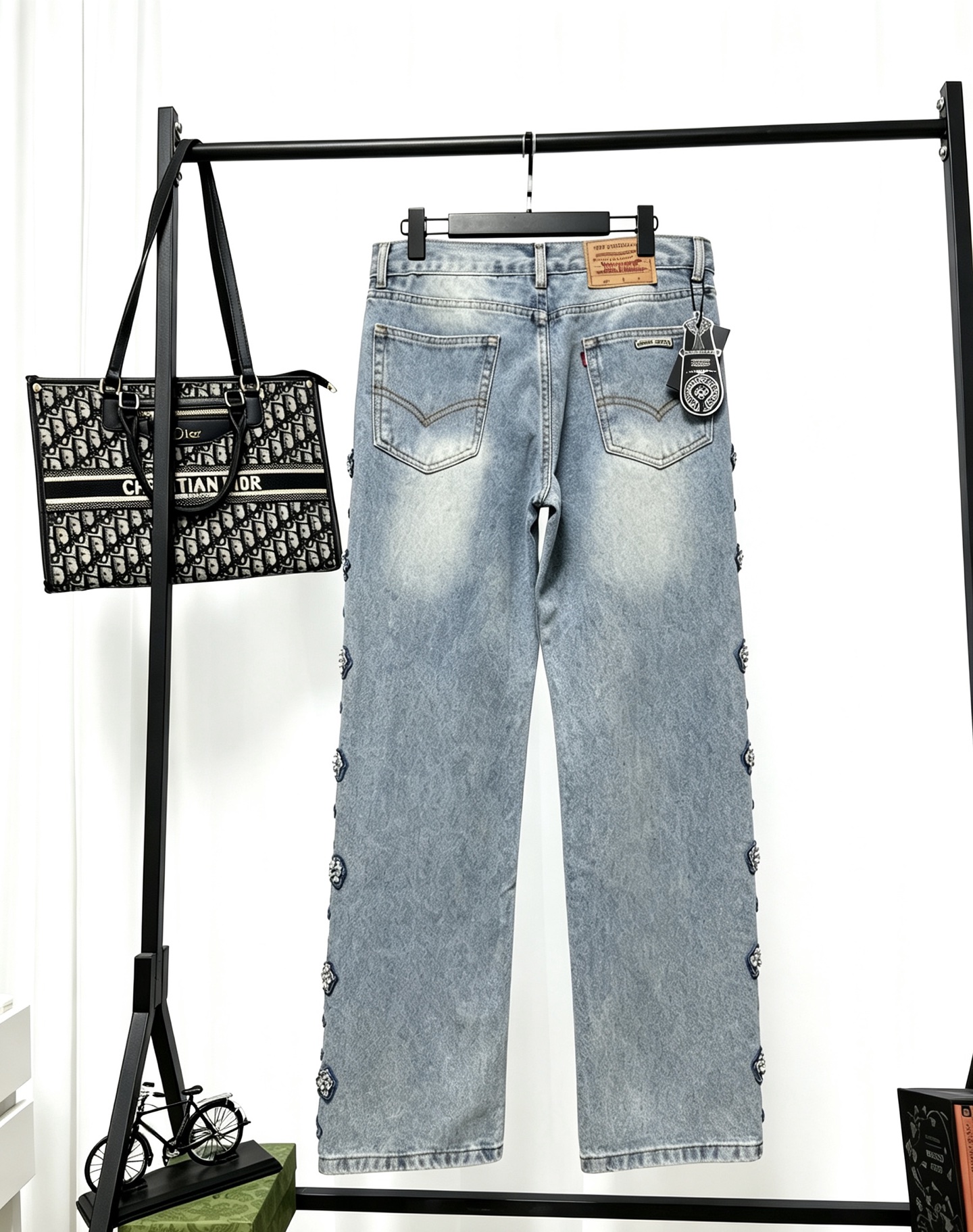 Cheap Chrome Hearts Jeans in 222805, $65 USD- [IB222805] - Replica Chrome Hearts Jeans