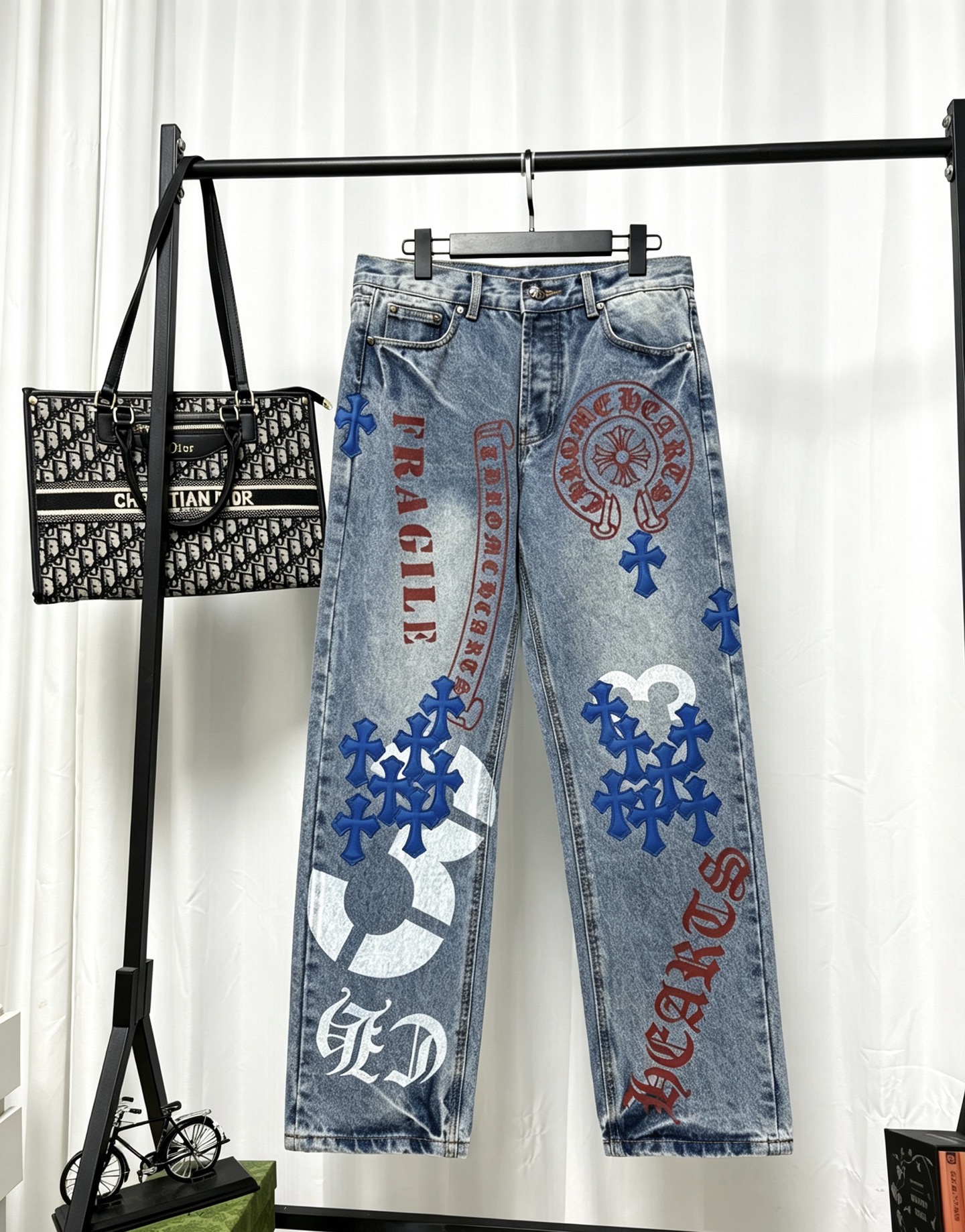 Cheap Chrome Hearts Jeans in 222806, $65 USD- [IB222806] - Replica Chrome Hearts Jeans