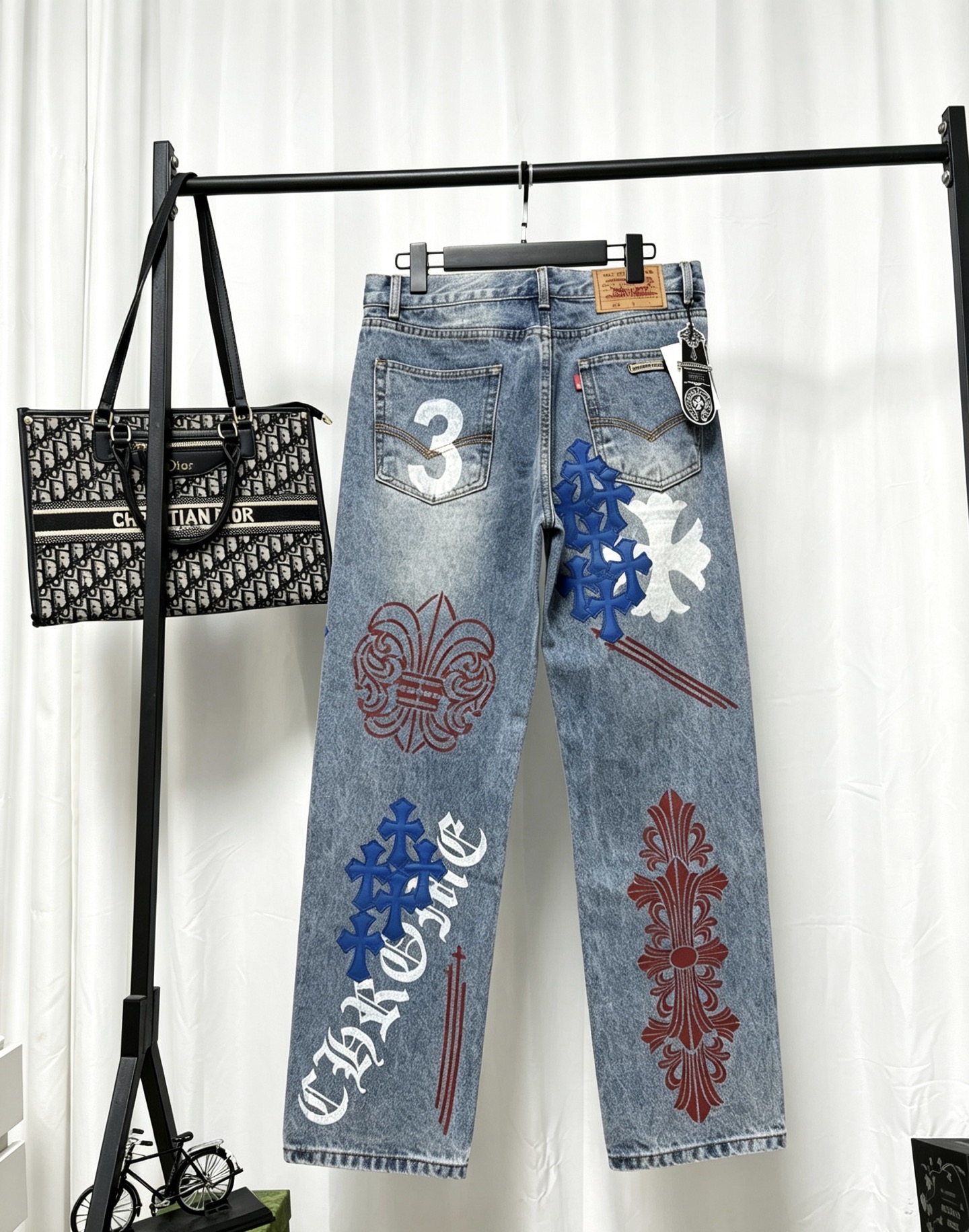 Cheap Chrome Hearts Jeans in 222806, $65 USD- [IB222806] - Replica Chrome Hearts Jeans