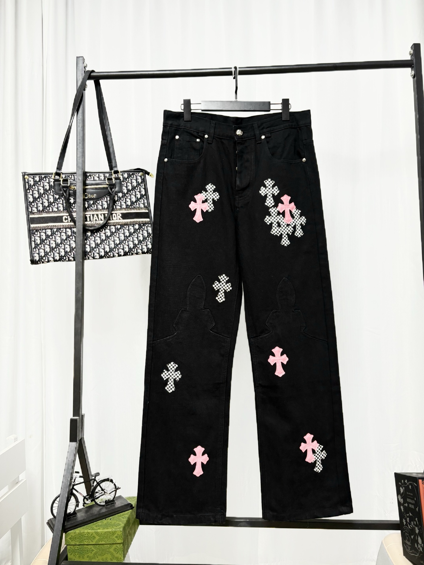 Cheap Chrome Hearts Jeans in 222809, $65 USD- [IB222809] - Replica Chrome Hearts Jeans