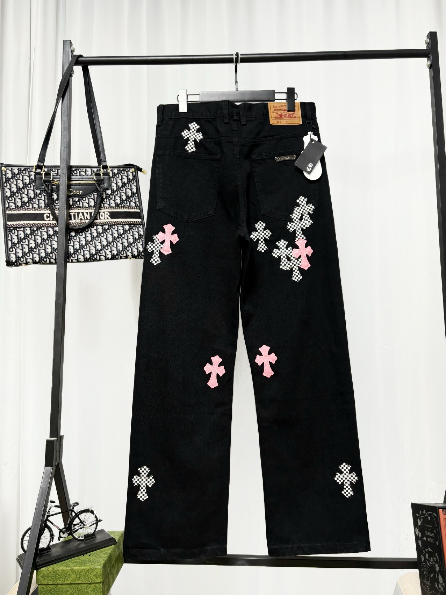 Cheap Chrome Hearts Jeans in 222809, $65 USD- [IB222809] - Replica Chrome Hearts Jeans