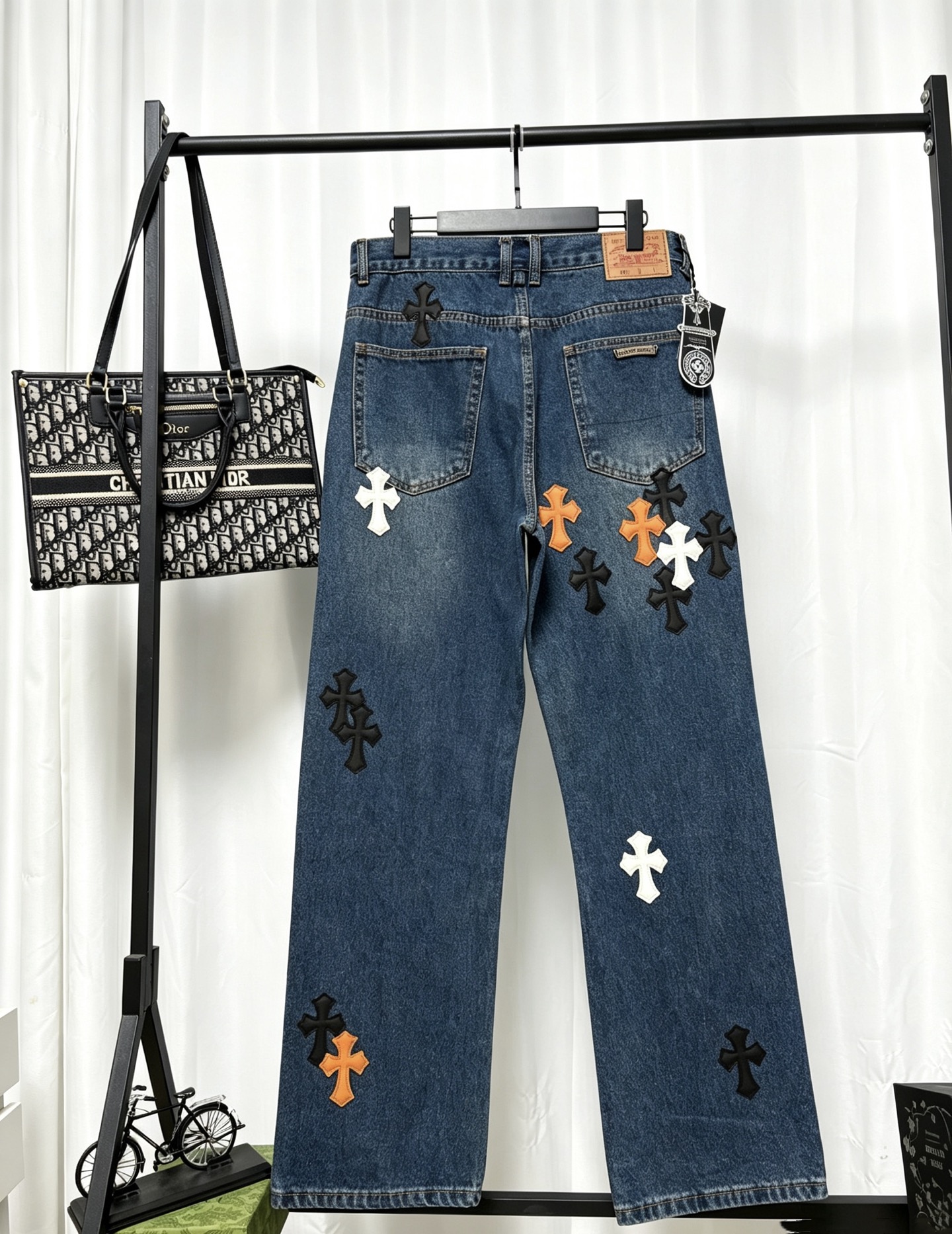 Cheap Chrome Hearts Jeans in 222810, $65 USD- [IB222810] - Replica Chrome Hearts Jeans