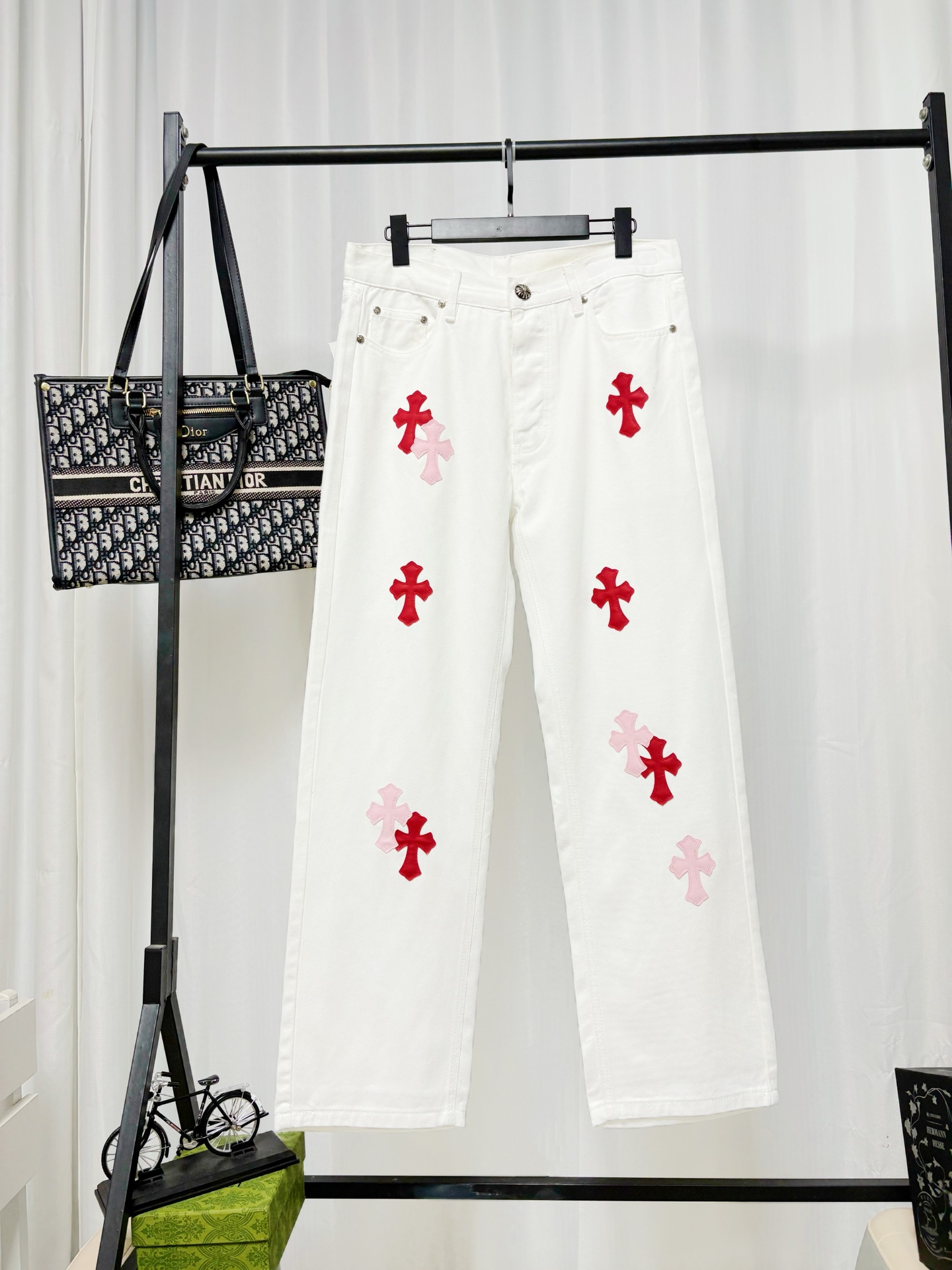 Cheap Chrome Hearts Jeans in 222811, $65 USD- [IB222811] - Replica Chrome Hearts Jeans
