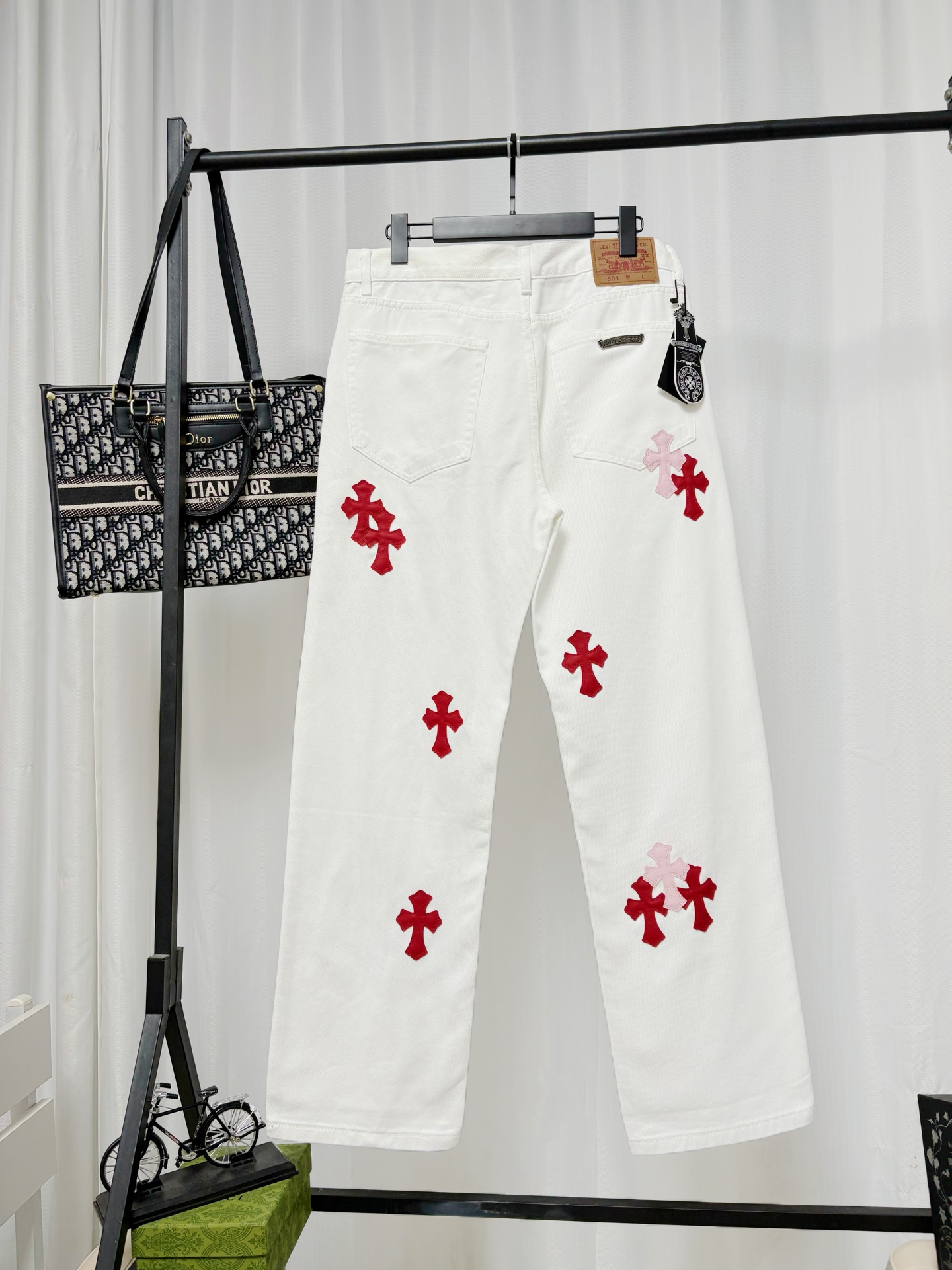 Cheap Chrome Hearts Jeans in 222811, $65 USD- [IB222811] - Replica Chrome Hearts Jeans