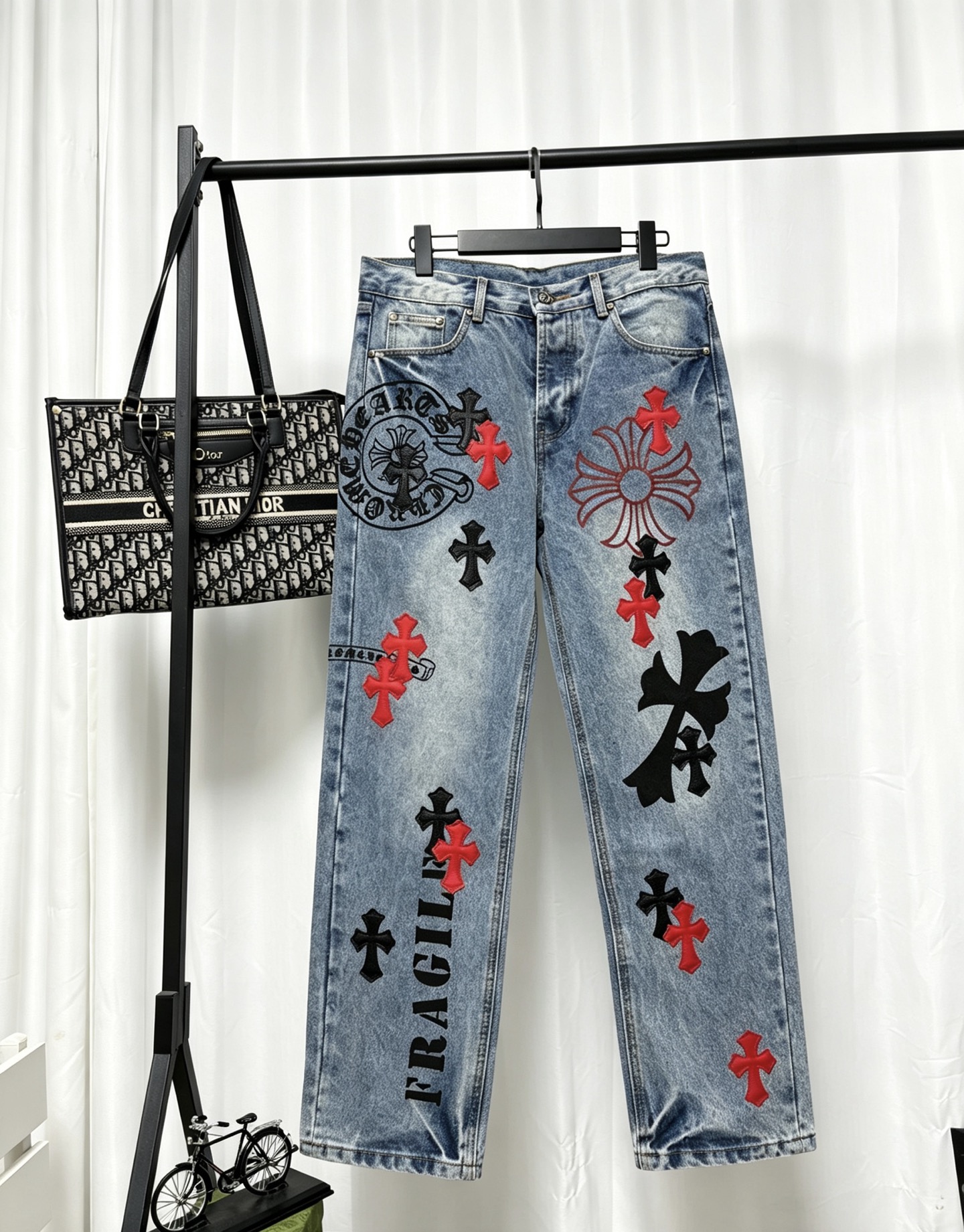 Cheap Chrome Hearts Jeans in 222812, $65 USD- [IB222812] - Replica Chrome Hearts Jeans
