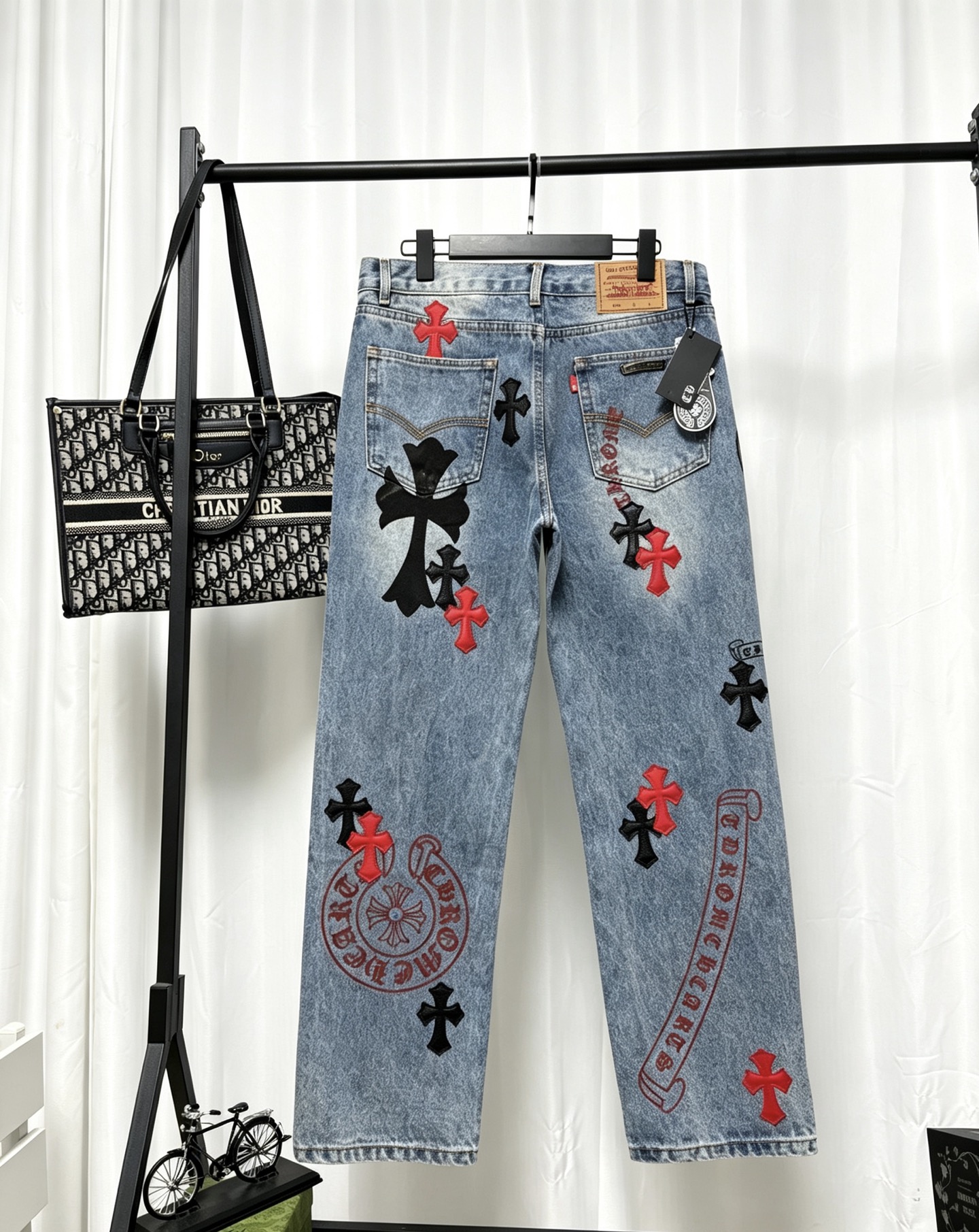Cheap Chrome Hearts Jeans in 222812, $65 USD- [IB222812] - Replica Chrome Hearts Jeans