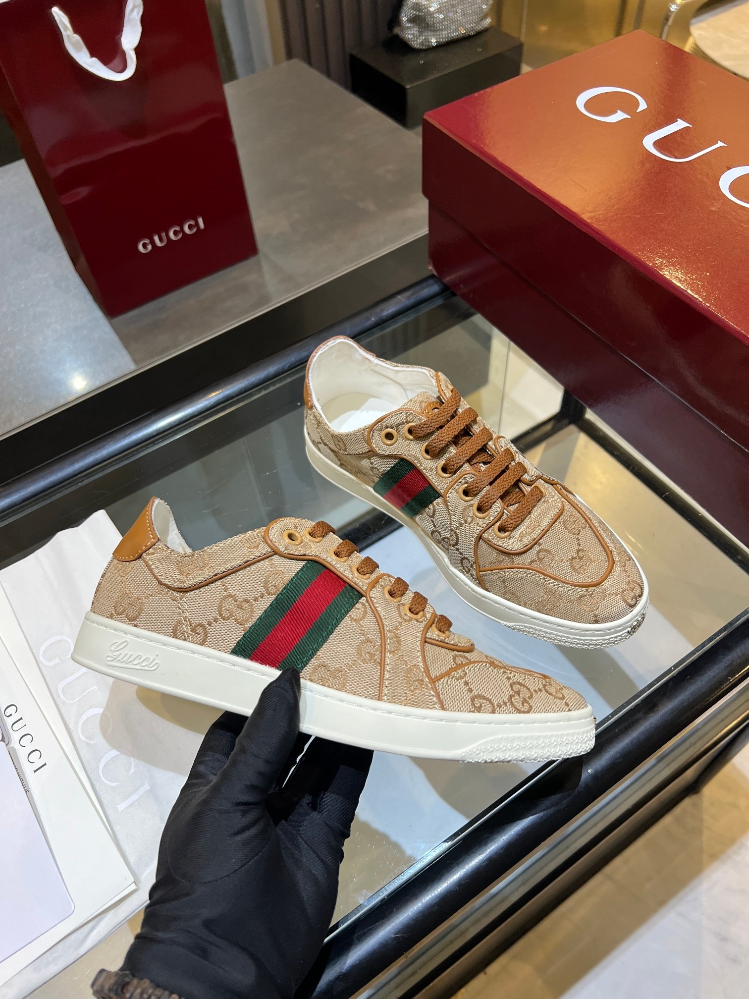 Cheap Gucci Tennis Shoes in 224594, $75 USD- [IB224594] - Replica Gucci Tennis Shoes