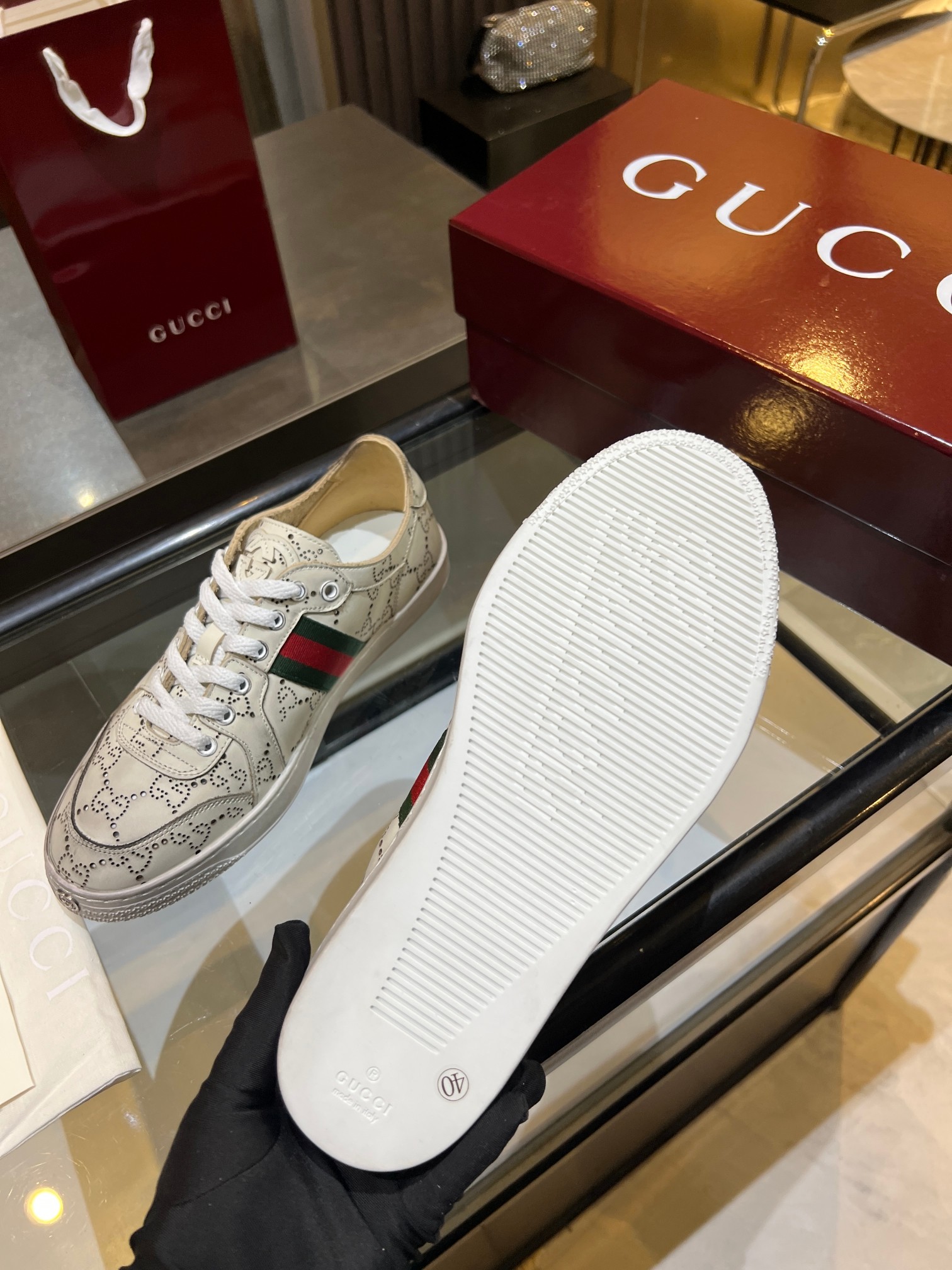 Cheap Gucci Tennis Shoes in 224595, $75 USD- [IB224595] - Replica Gucci Tennis Shoes