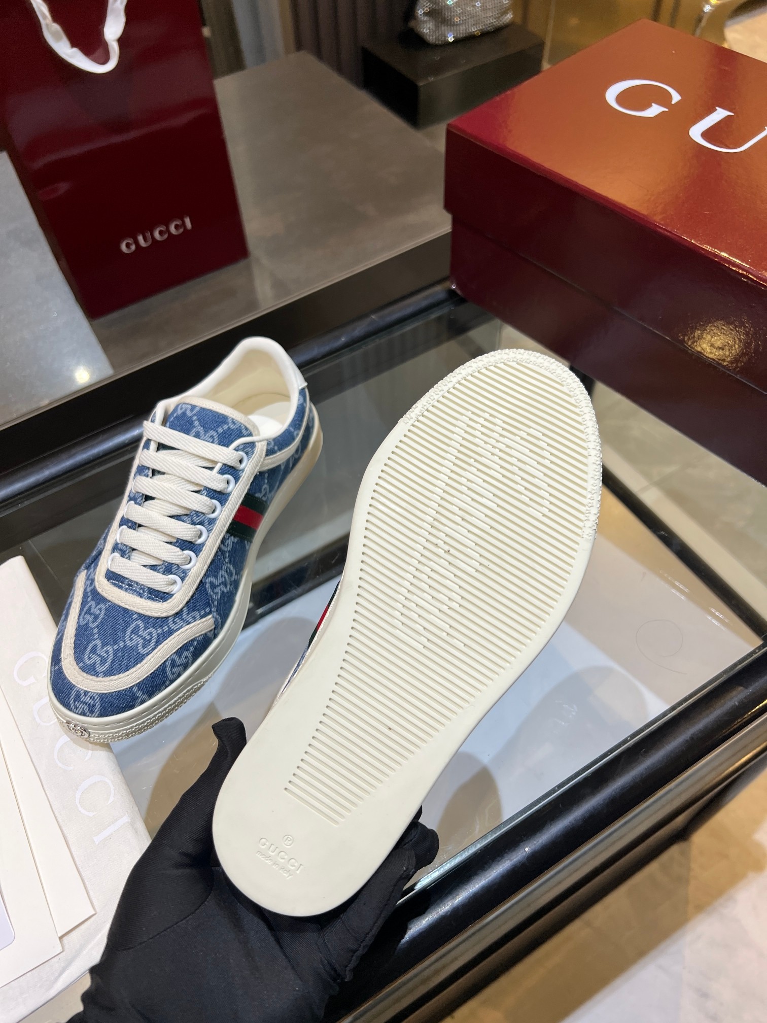 Cheap Gucci Tennis Shoes in 224598, $75 USD- [IB224598] - Replica Gucci Tennis Shoes