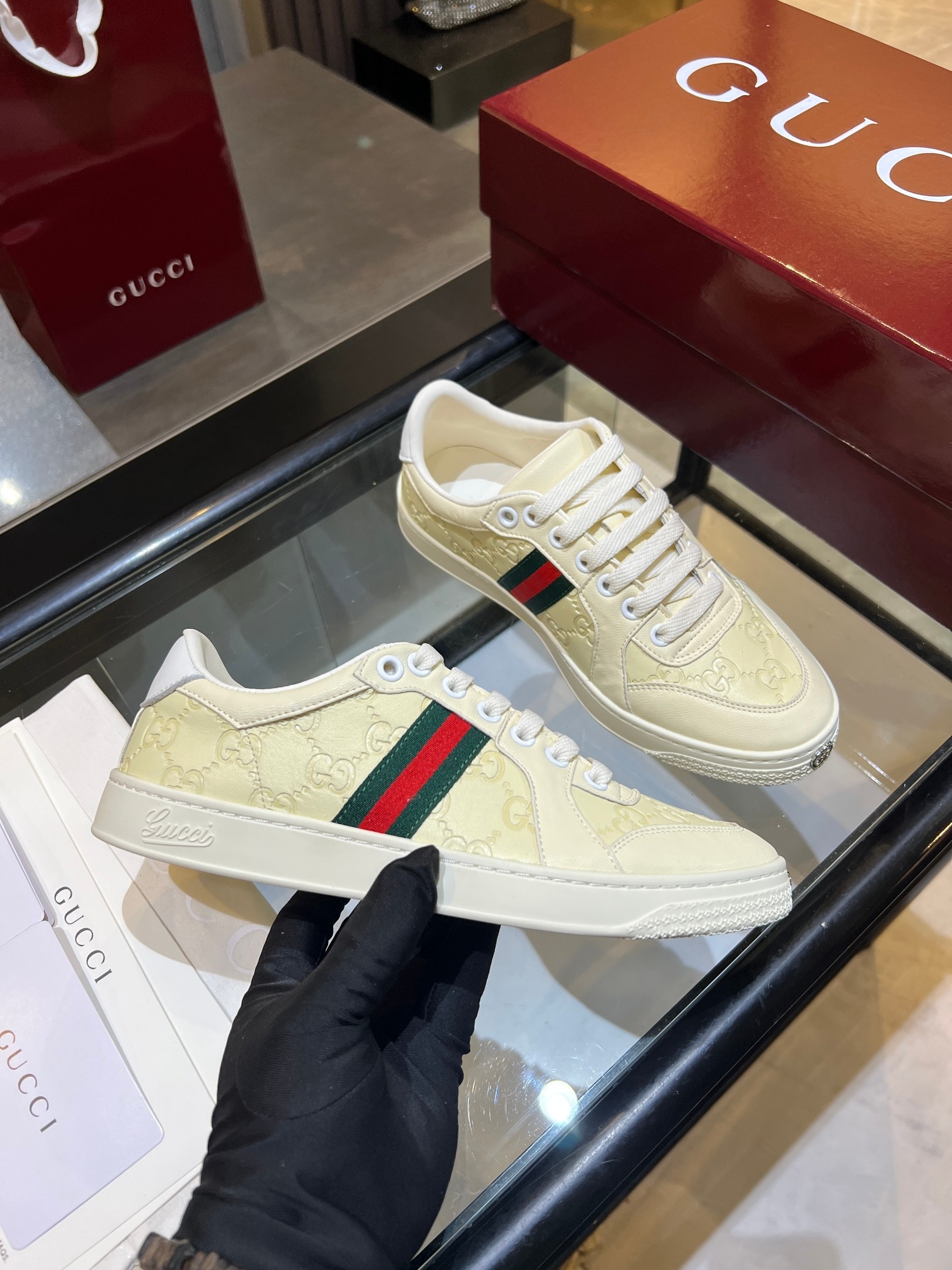 Cheap Gucci Tennis Shoes in 224614, $75 USD- [IB224614] - Replica Gucci Tennis Shoes