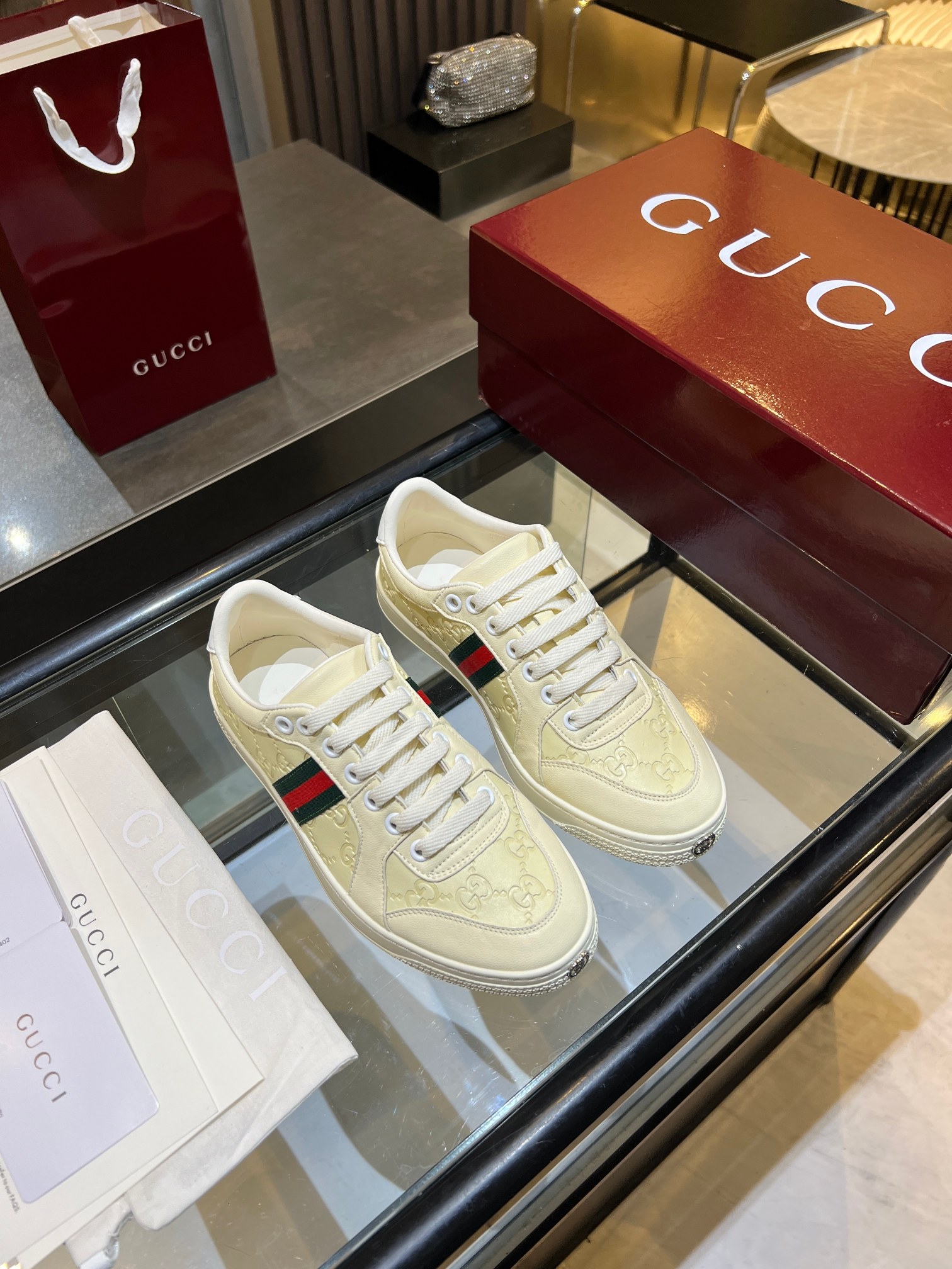Cheap Gucci Tennis Shoes in 224614, $75 USD- [IB224614] - Replica Gucci Tennis Shoes