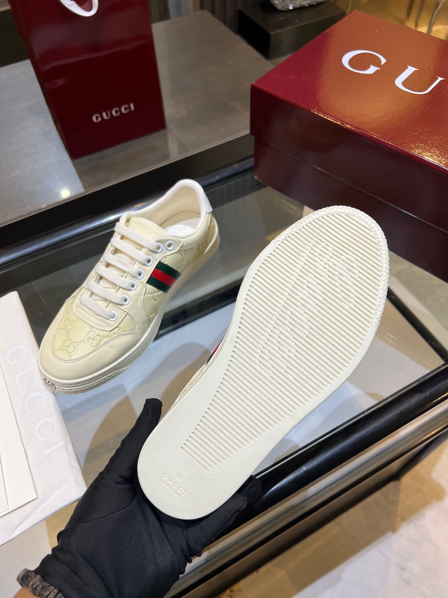 Cheap Gucci Tennis Shoes in 224614, $75 USD- [IB224614] - Replica Gucci Tennis Shoes