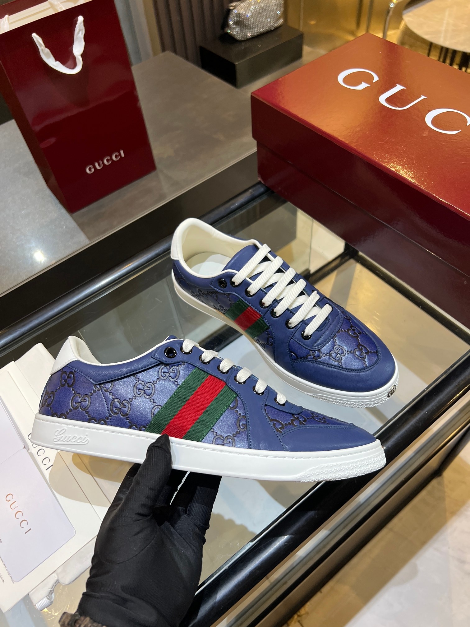 Cheap Gucci Tennis Shoes in 224615, $75 USD- [IB224615] - Replica Gucci Tennis Shoes