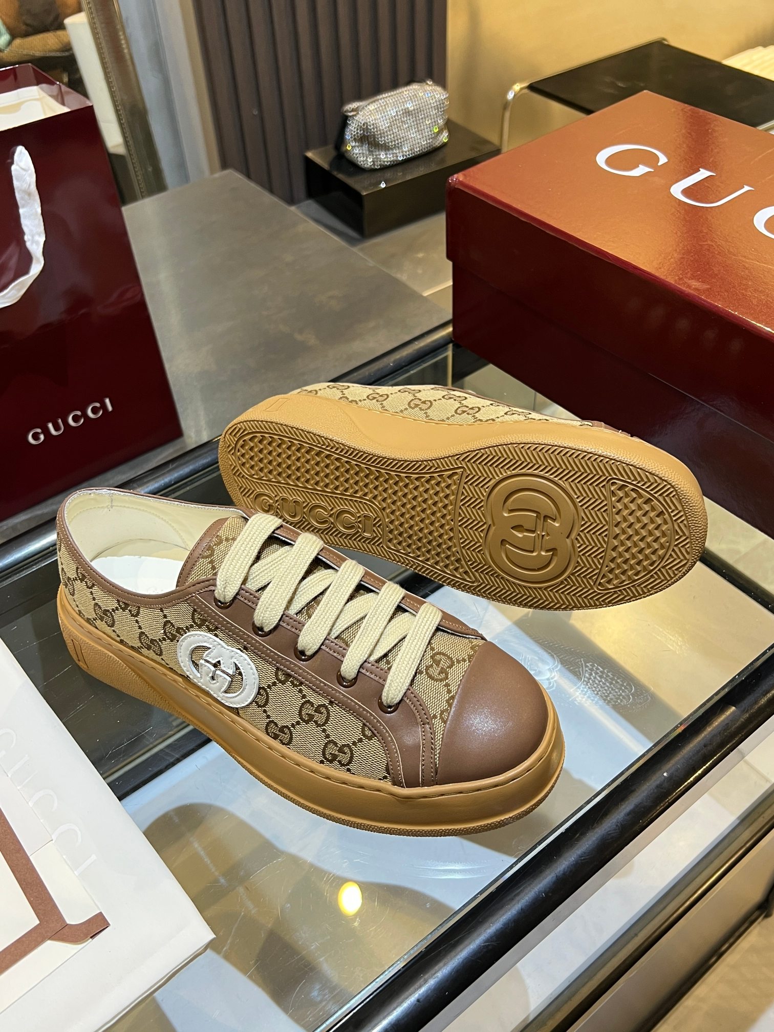 Cheap Gucci Tennis Shoes in 224616, $75 USD- [IB224616] - Replica Gucci Tennis Shoes