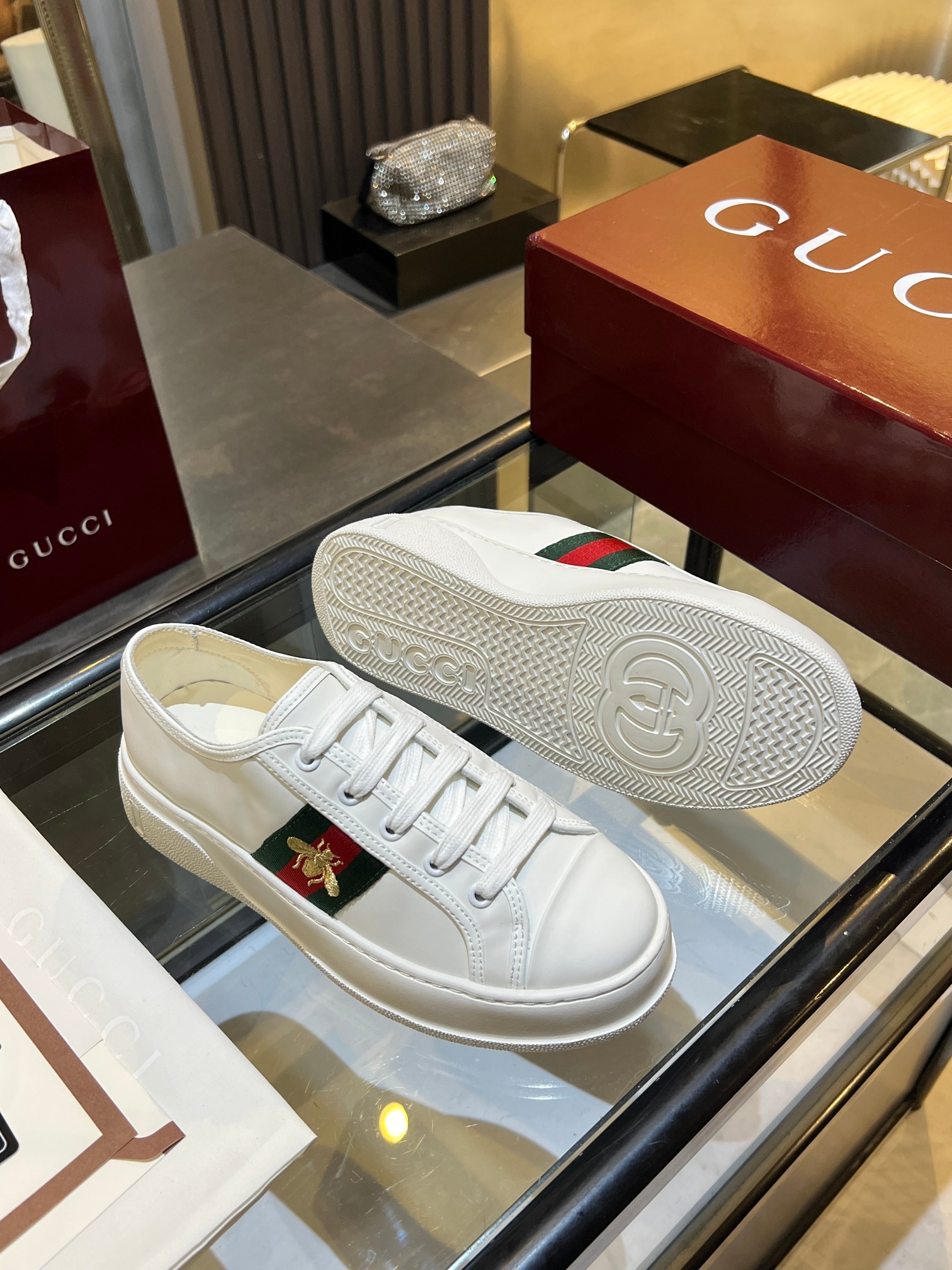 Cheap Gucci Tennis Shoes in 224618, $75 USD- [IB224618] - Replica Gucci Tennis Shoes