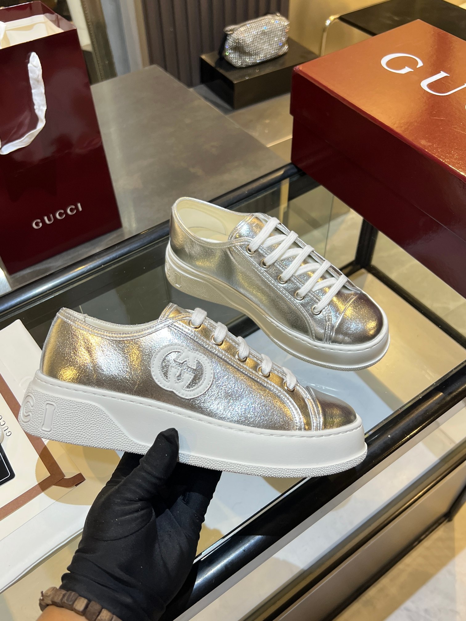Cheap Gucci Tennis Shoes in 224630, $75 USD- [IB224630] - Replica Gucci Tennis Shoes