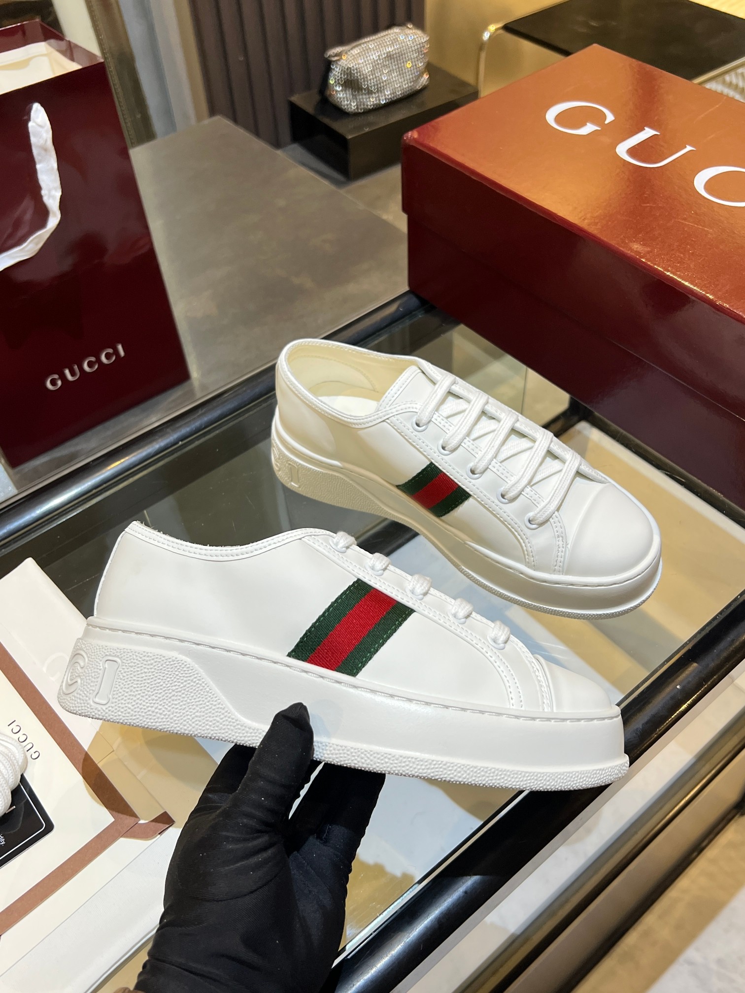 Cheap Gucci Tennis Shoes in 224631, $75 USD- [IB224631] - Replica Gucci Tennis Shoes