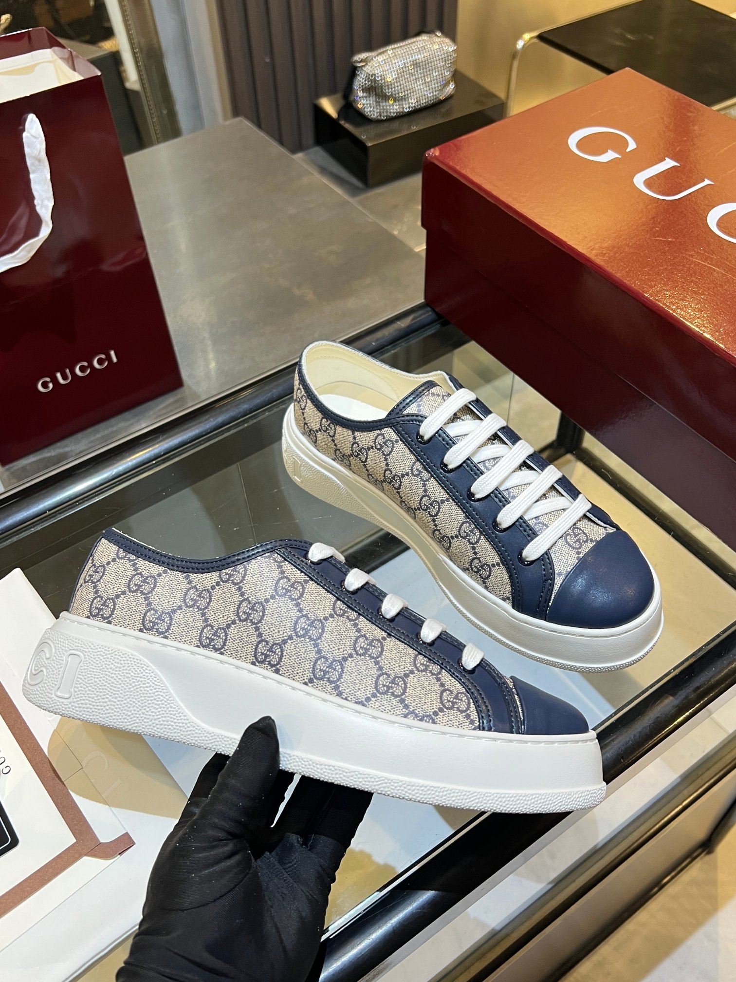 Cheap Gucci Tennis Shoes in 224633, $75 USD- [IB224633] - Replica Gucci Tennis Shoes