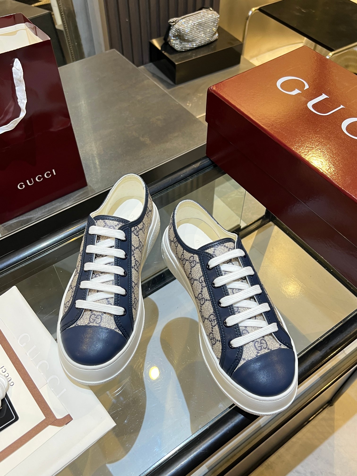 Cheap Gucci Tennis Shoes in 224633, $75 USD- [IB224633] - Replica Gucci Tennis Shoes